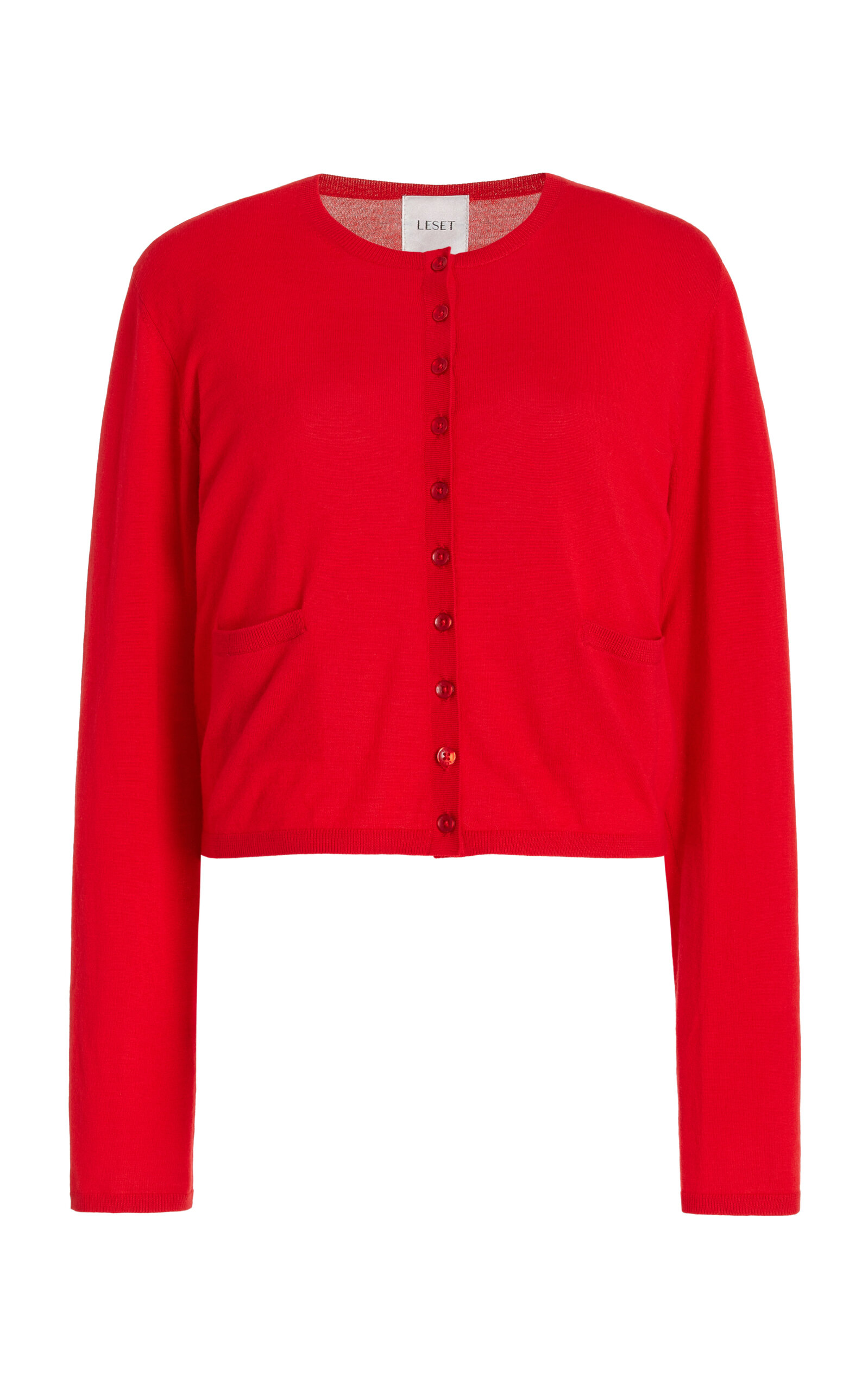 Shop Leset James Merino Wool Cardigan In Red