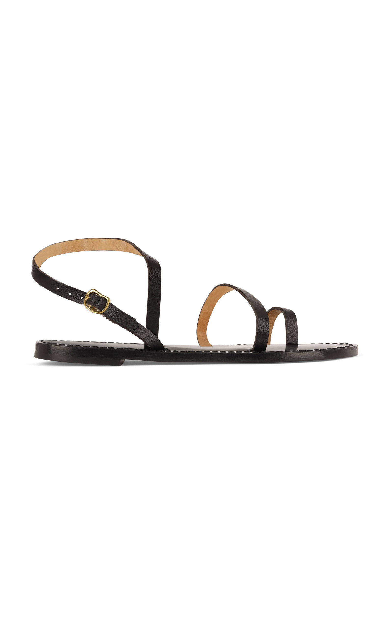 Shop Amanu The Nakuru Leather Sandals In Black