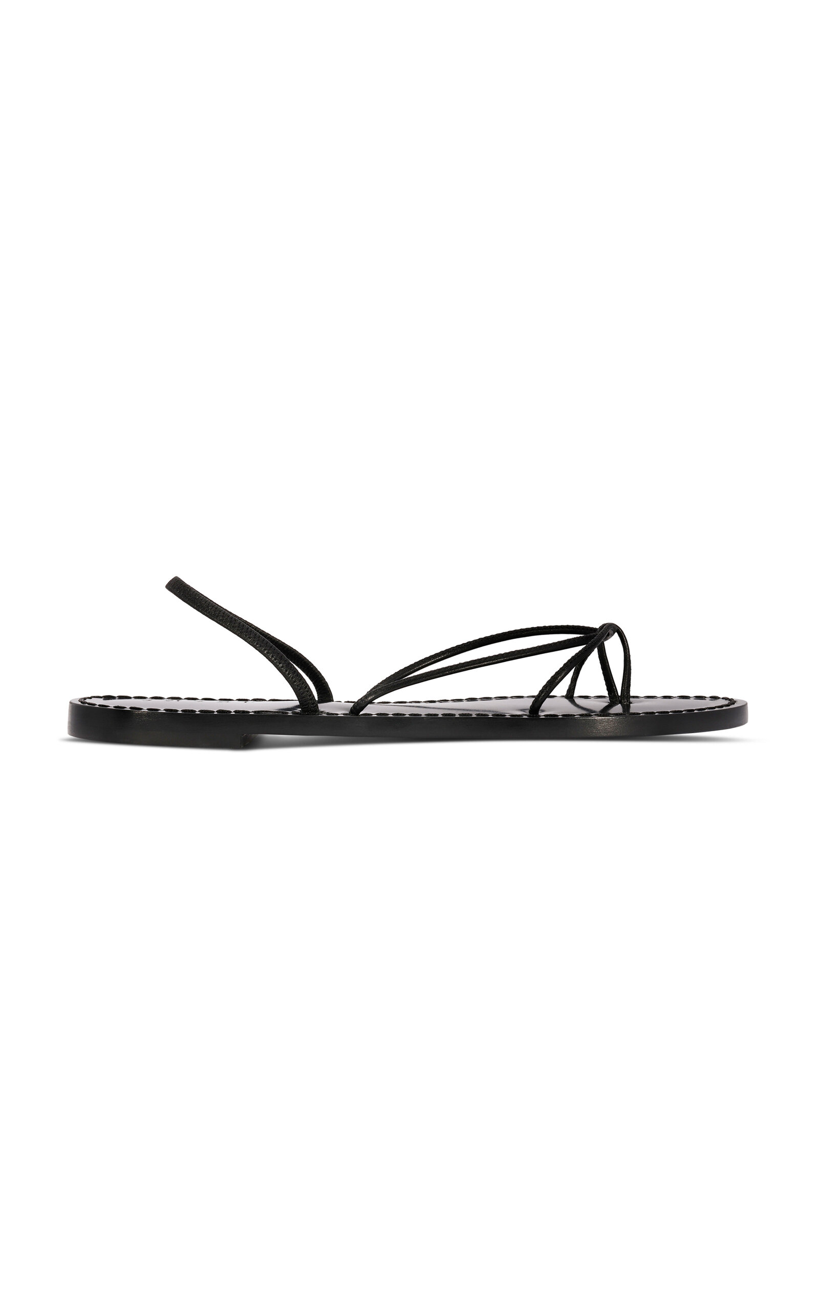 Shop Amanu The Mombasa Leather Sandals In Black