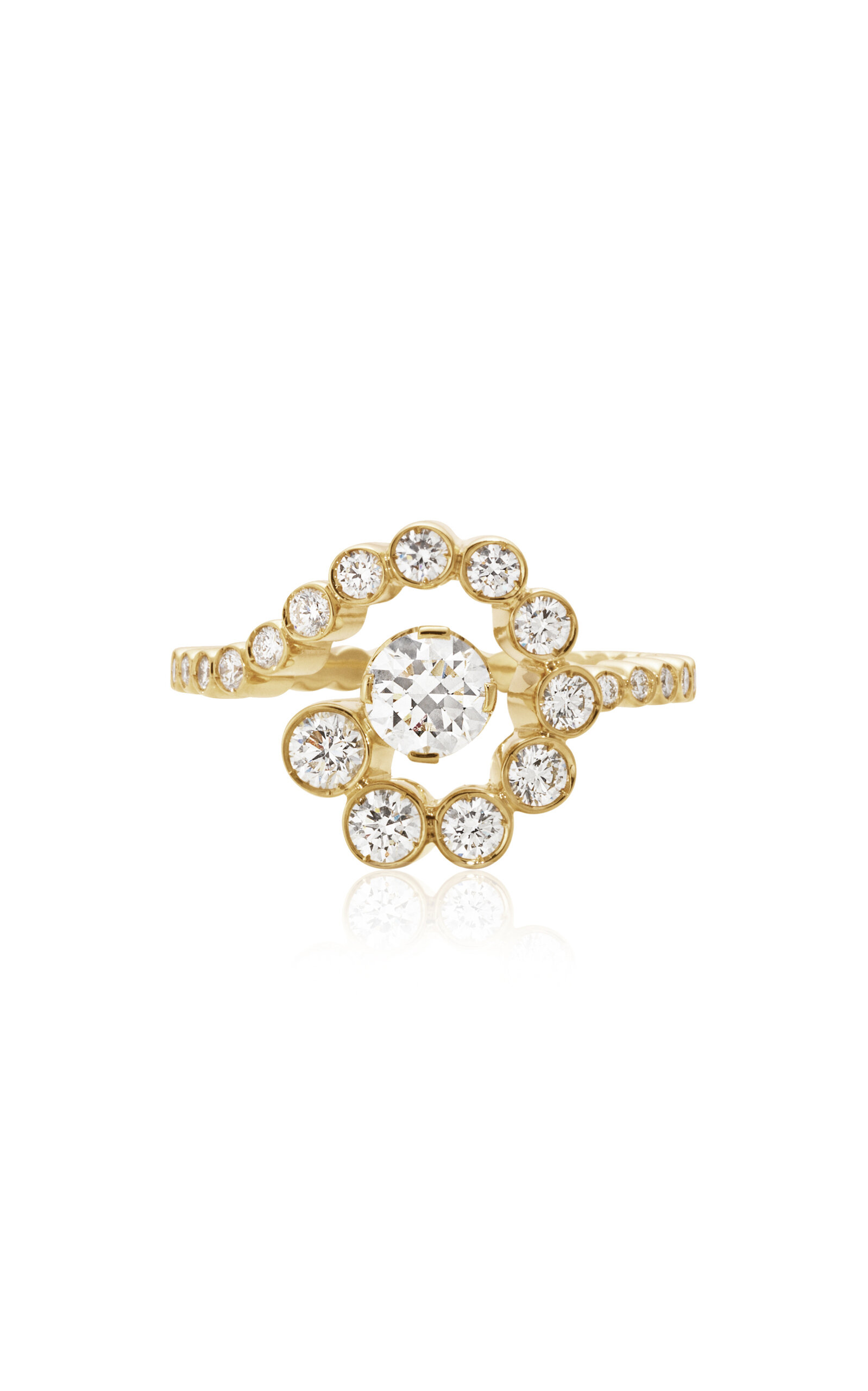 Sophie Bille Brahe 18k Yellow Gold Escargot De Diamant Diamond Ring In Gold