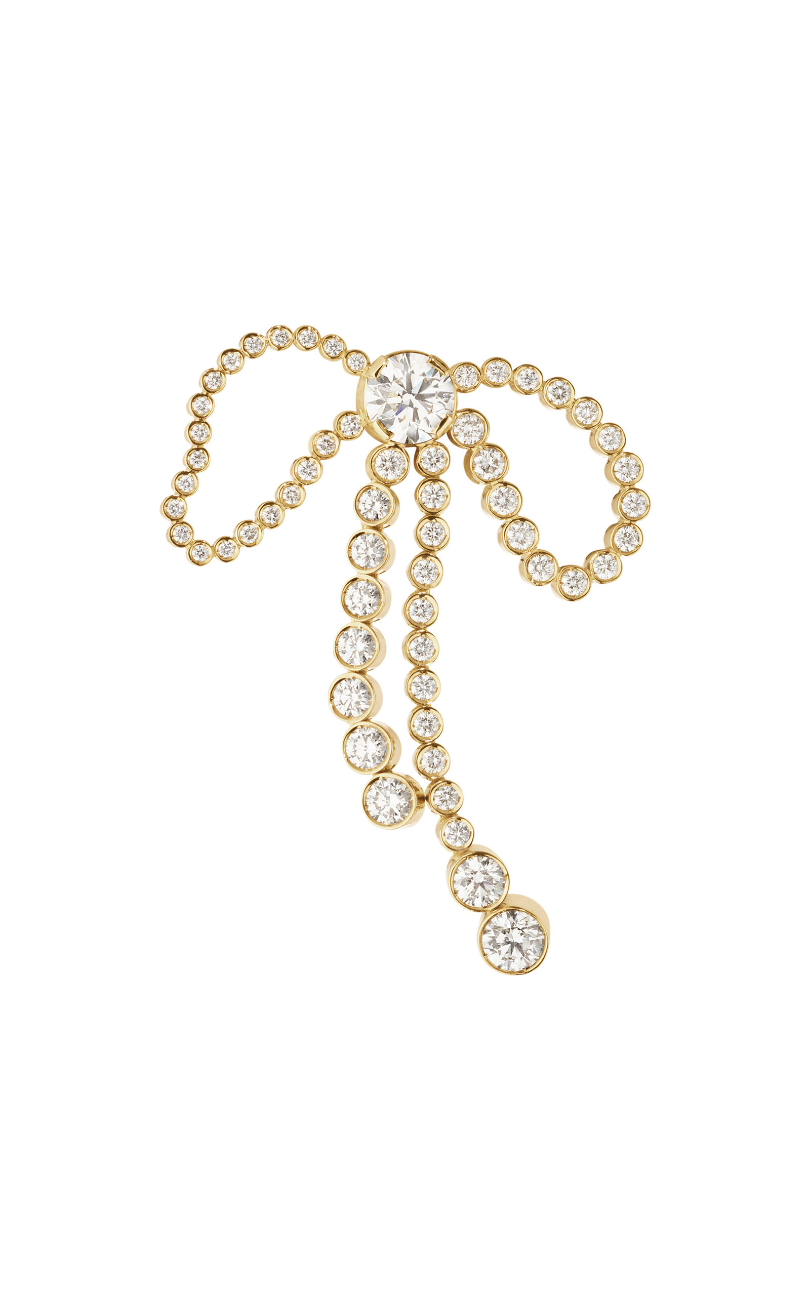 Shop Sophie Bille Brahe Rosette De Diamant 18k Yellow Gold Diamond Left Single Earring