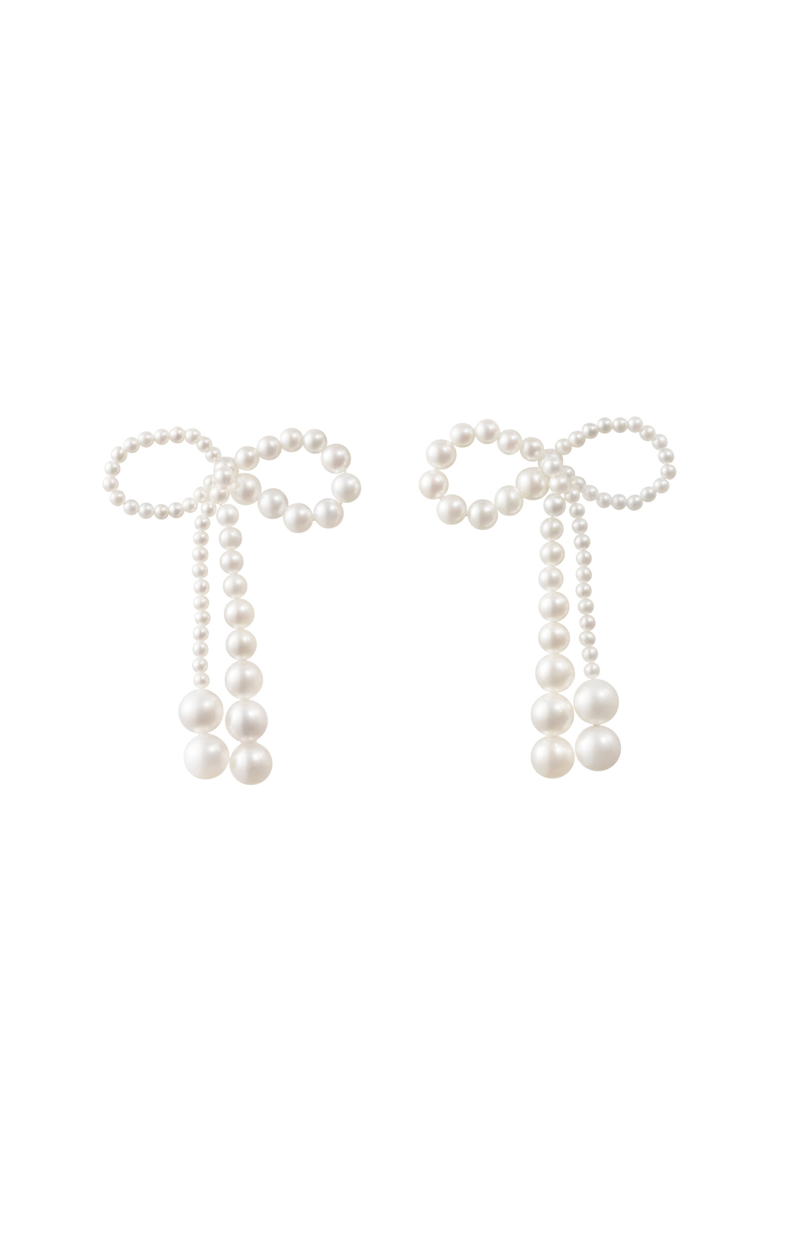 Shop Sophie Bille Brahe Grande Rosette De Perles 14k Yellow Gold Pearl Earrings In White