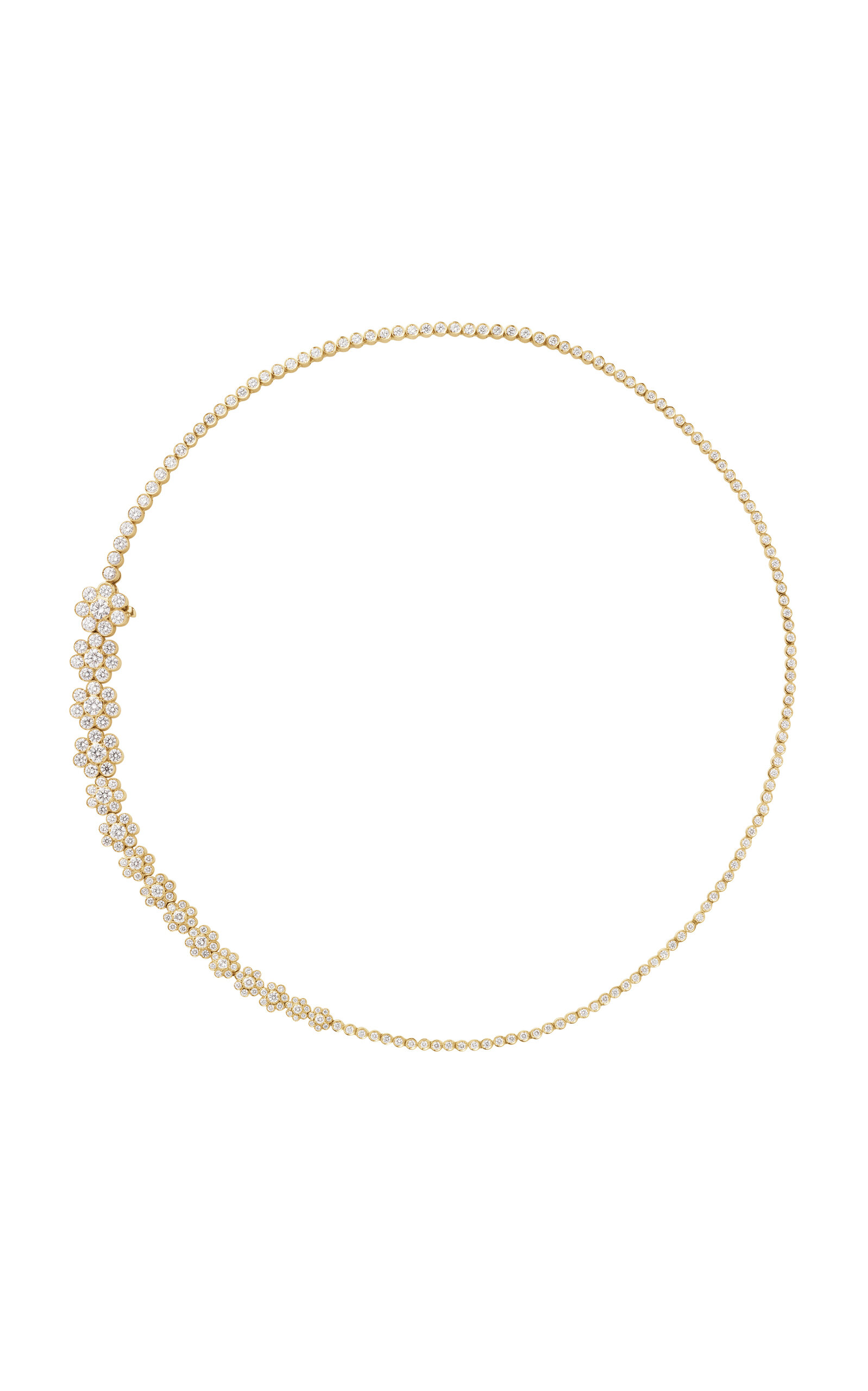 Fleur de Tennis 18K Yellow Gold Diamond Necklace