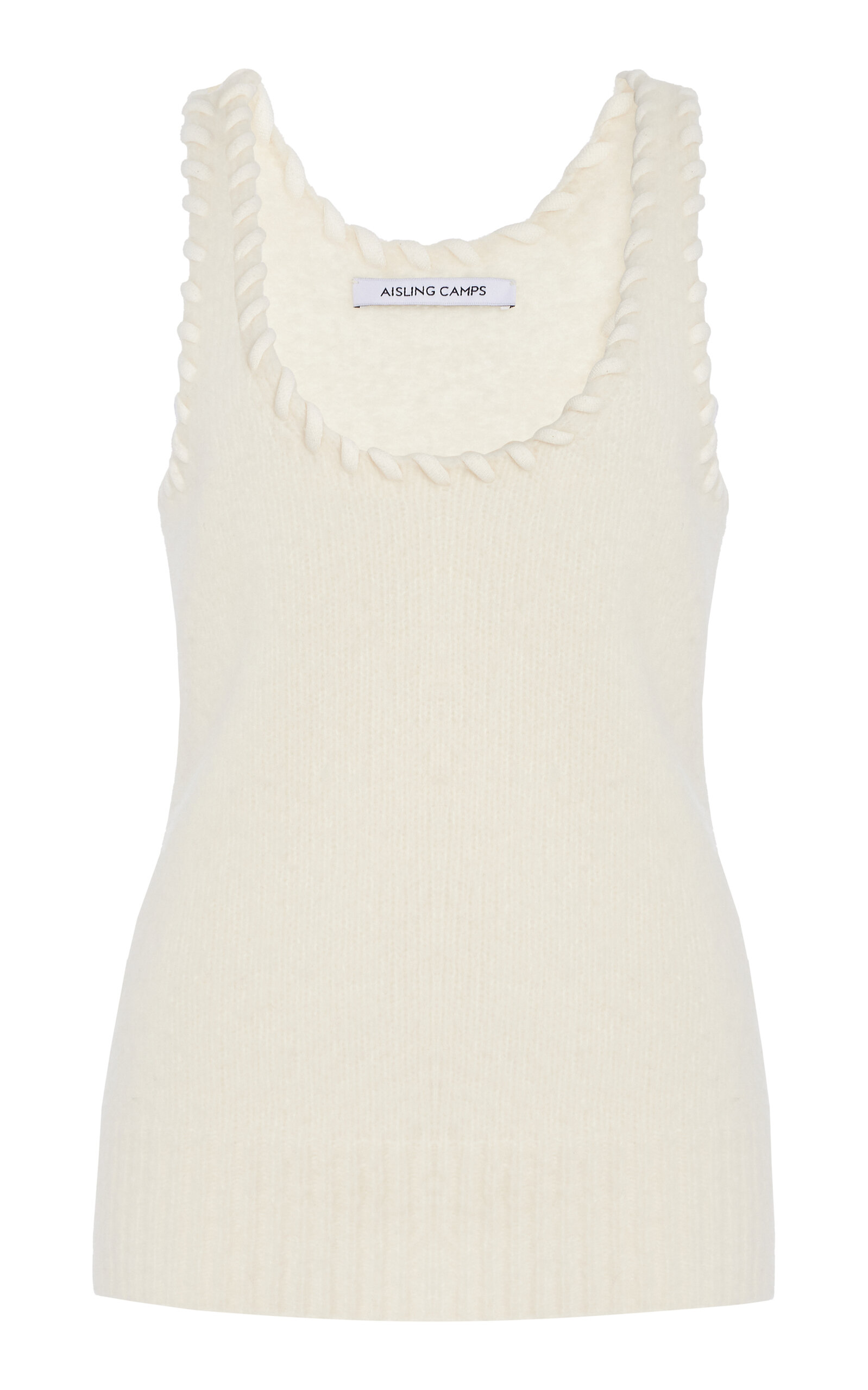 Aisling Camps Whip-stitched Wool-blend Knit Tank Top In Ivory