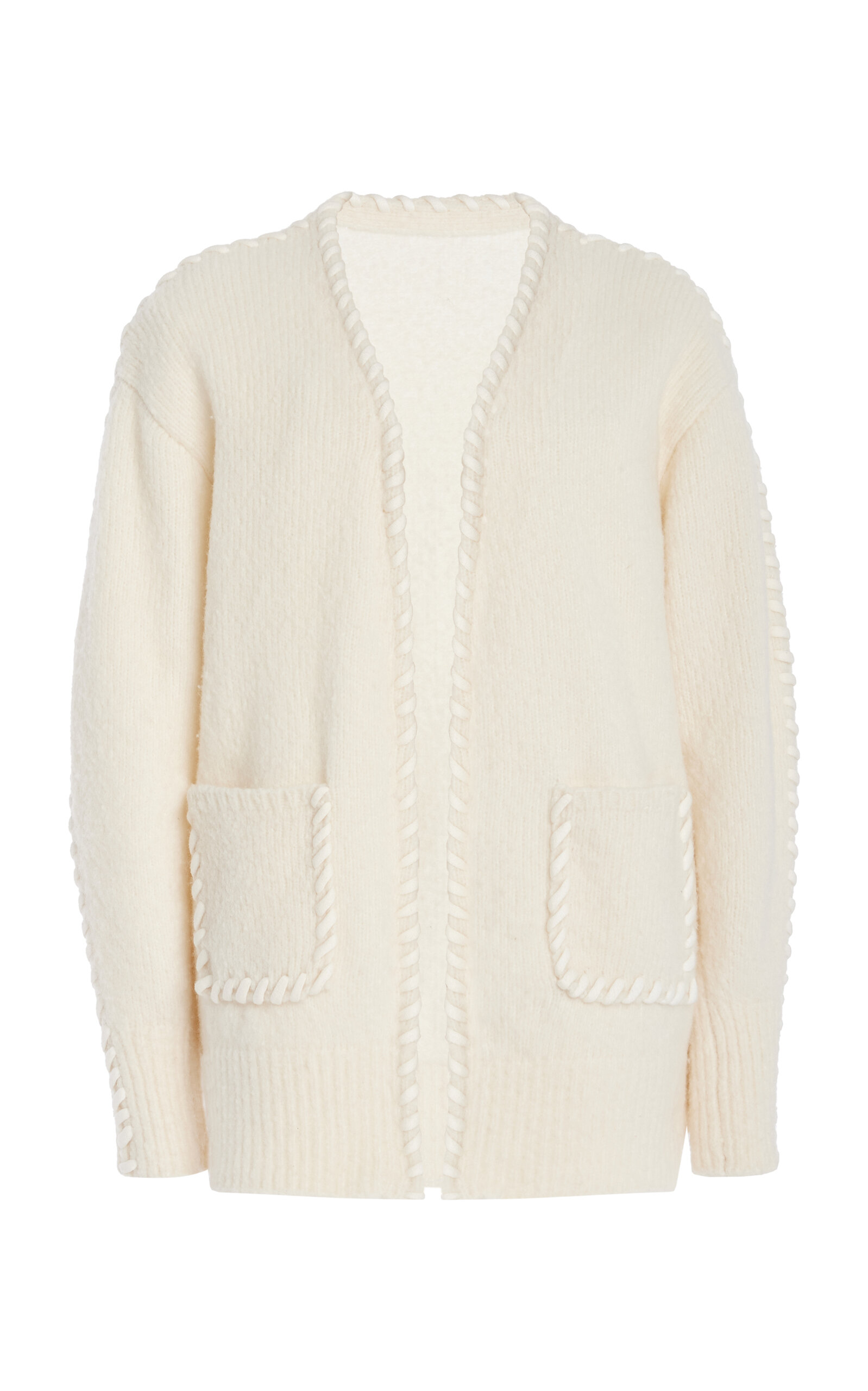 Aisling Camps Whip-Stitched Wool-Blend Knit Cardigan