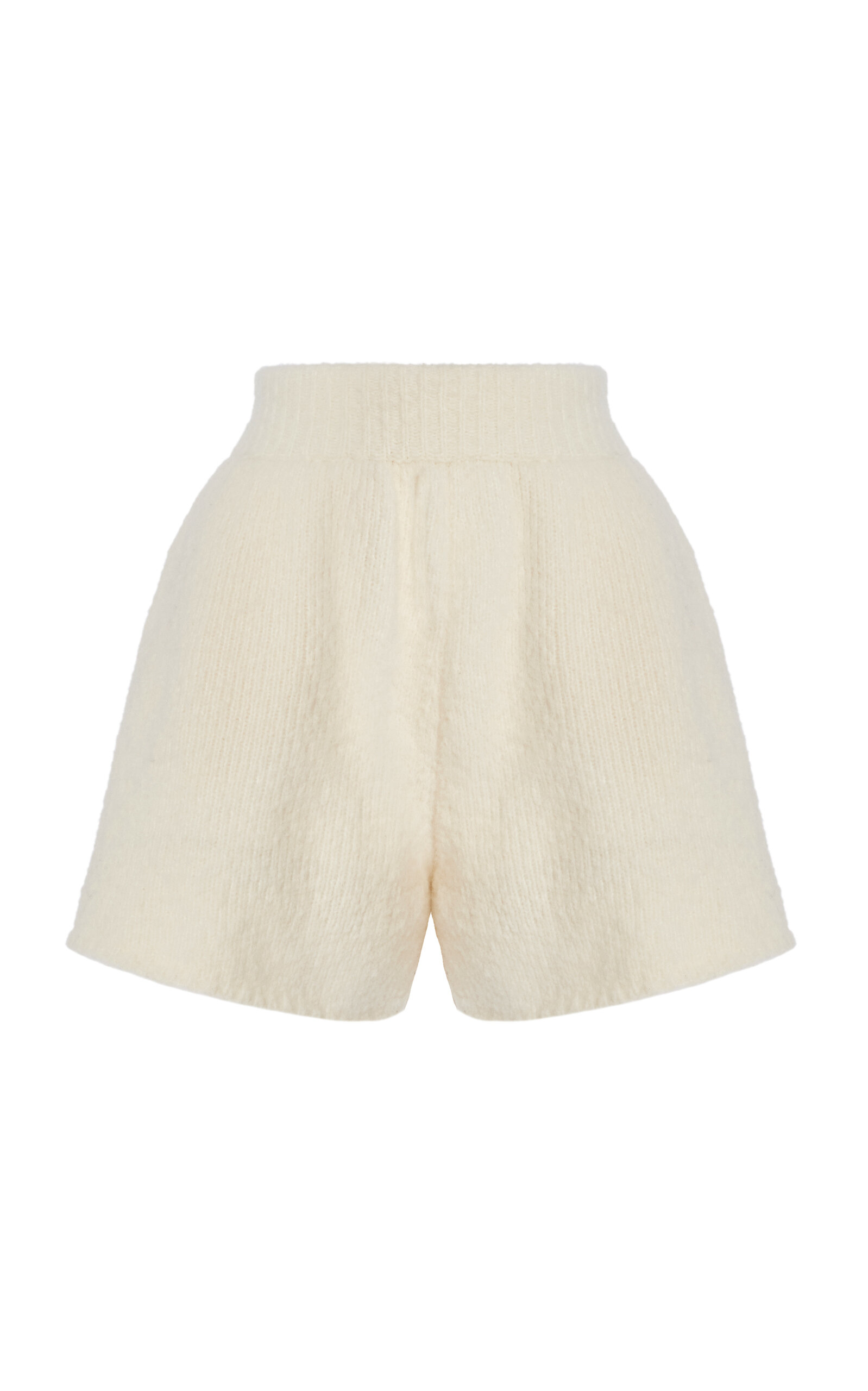 Aisling Camps Felted Knit Wool-Blend Shorts - Ivory