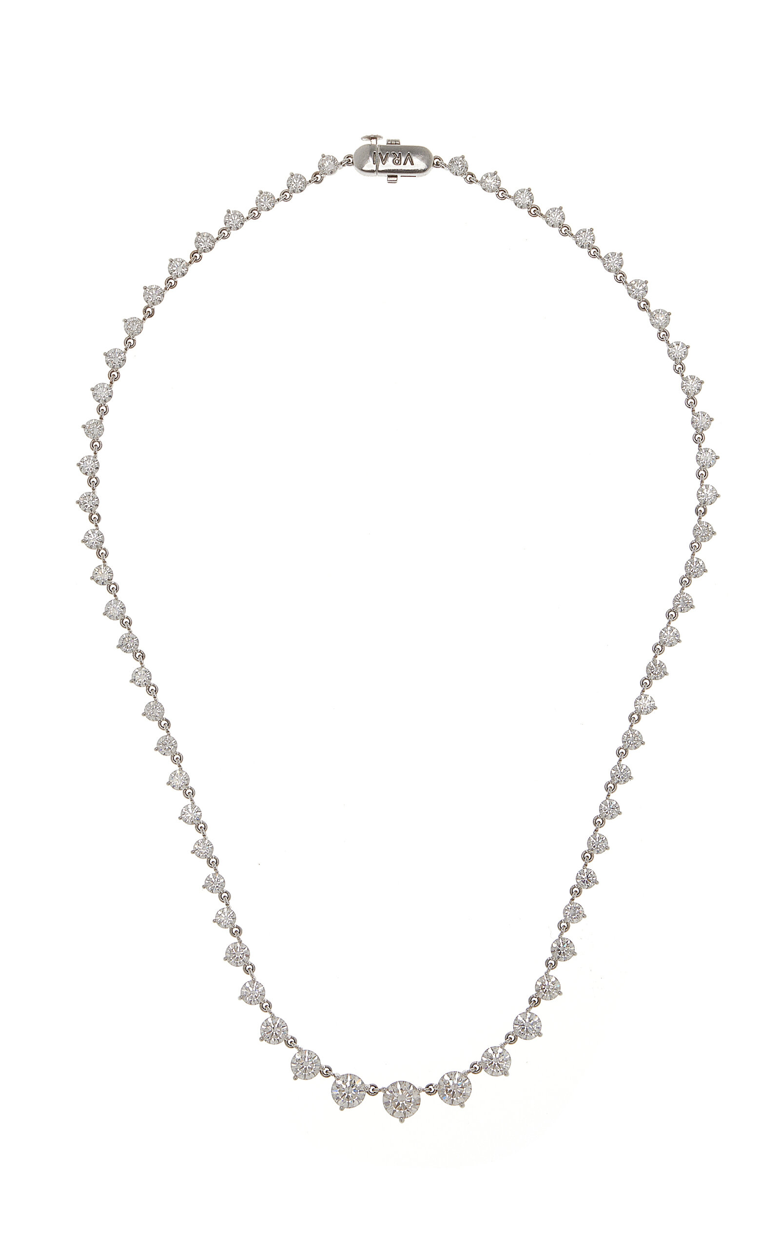 VRAI 14K White Gold Diamond Tennis Necklace - White - OS - Moda Operandi