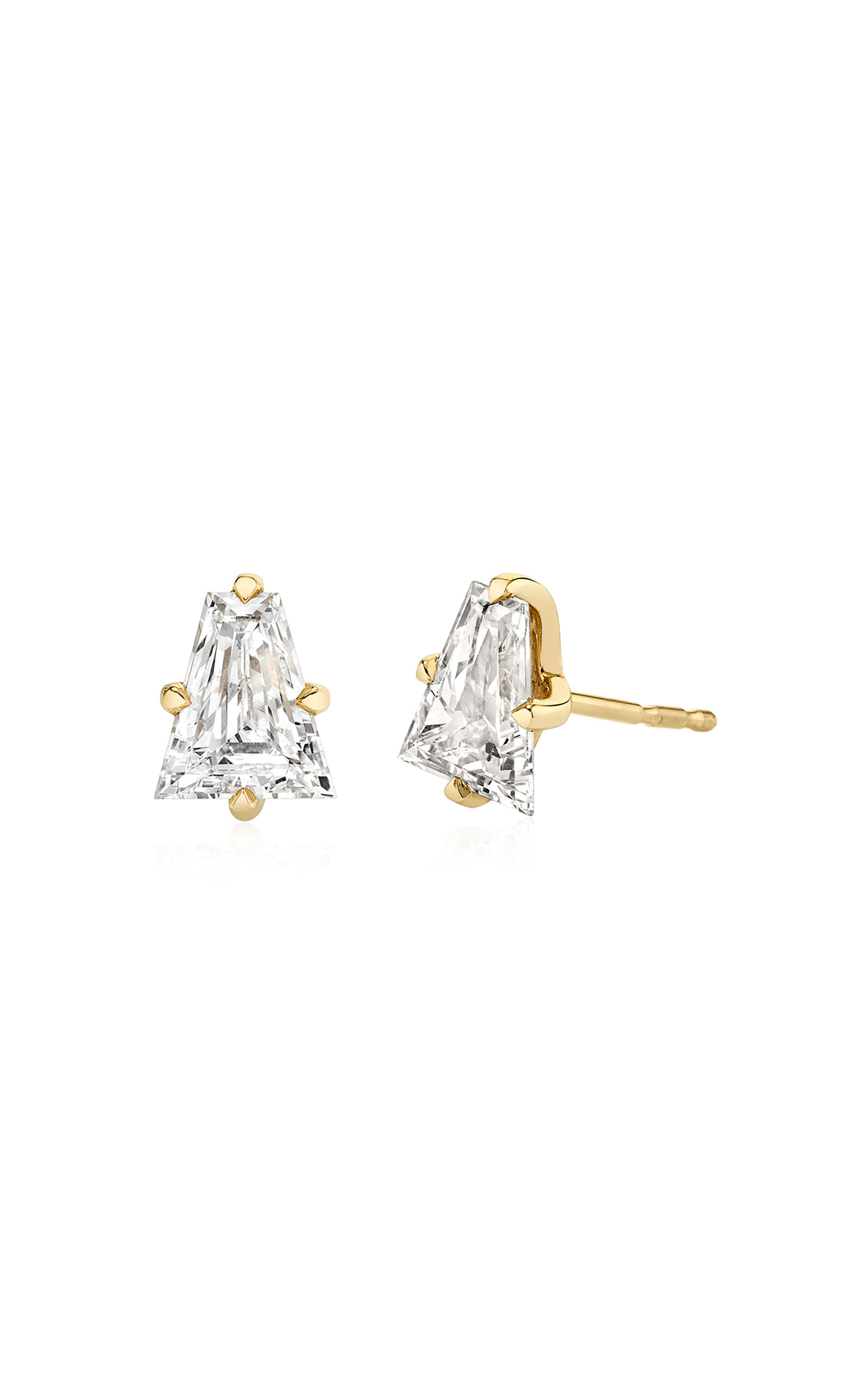 Iconic Keystone 14K Yellow Gold Diamond Earrings