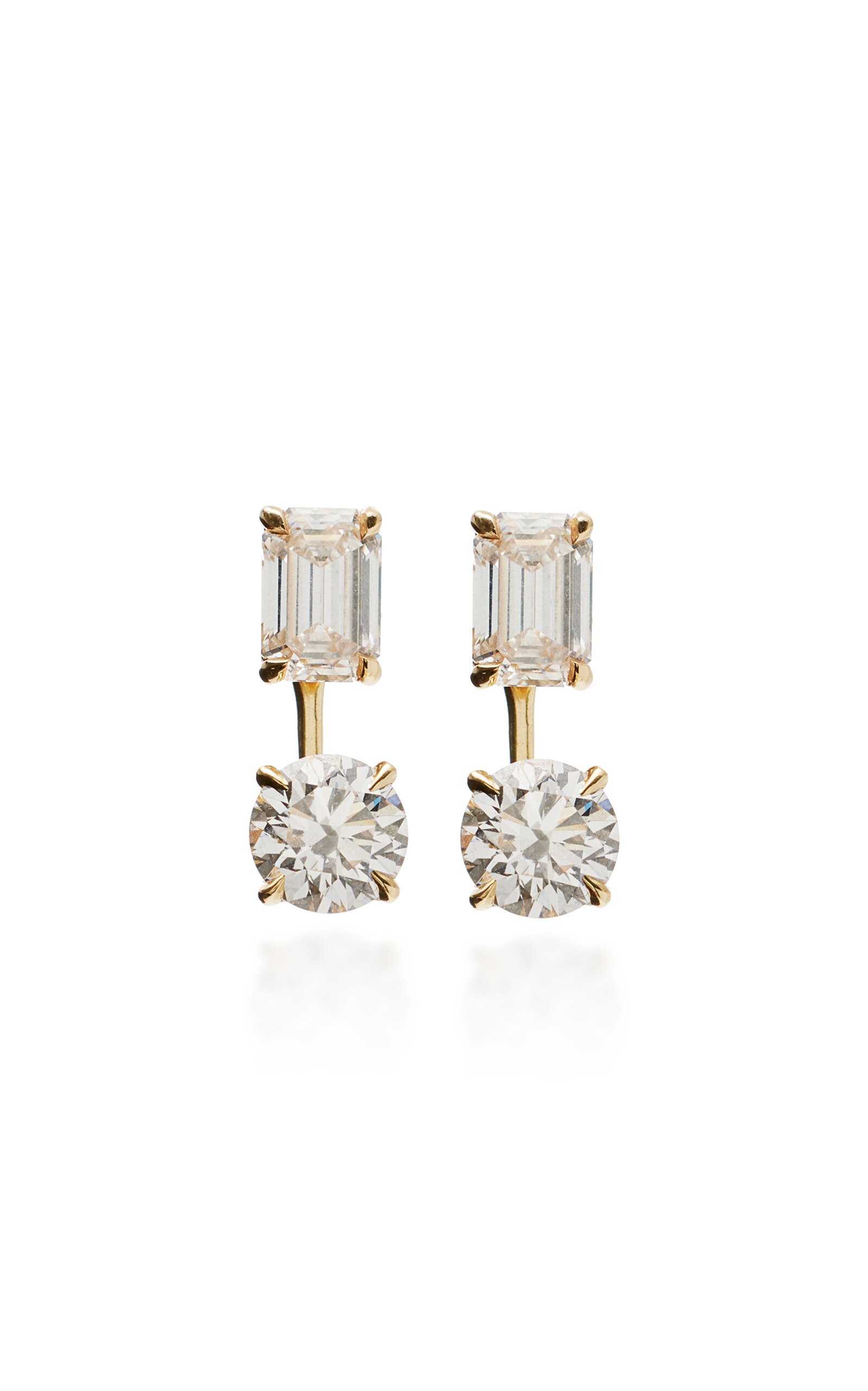 14K Yellow Gold Diamond Earrings