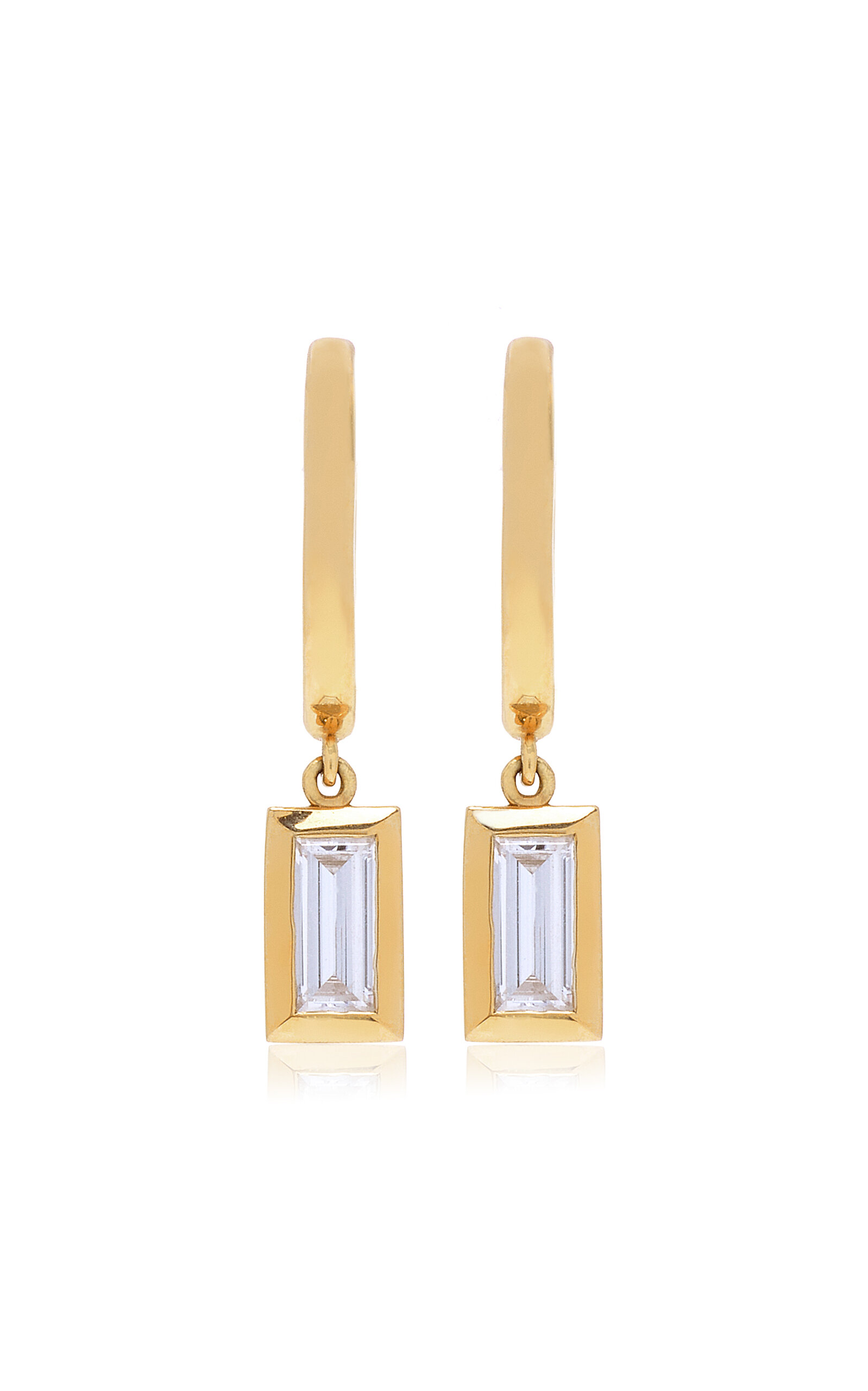 14K Yellow Gold Lab-Grown Diamond Huggie Earrings
