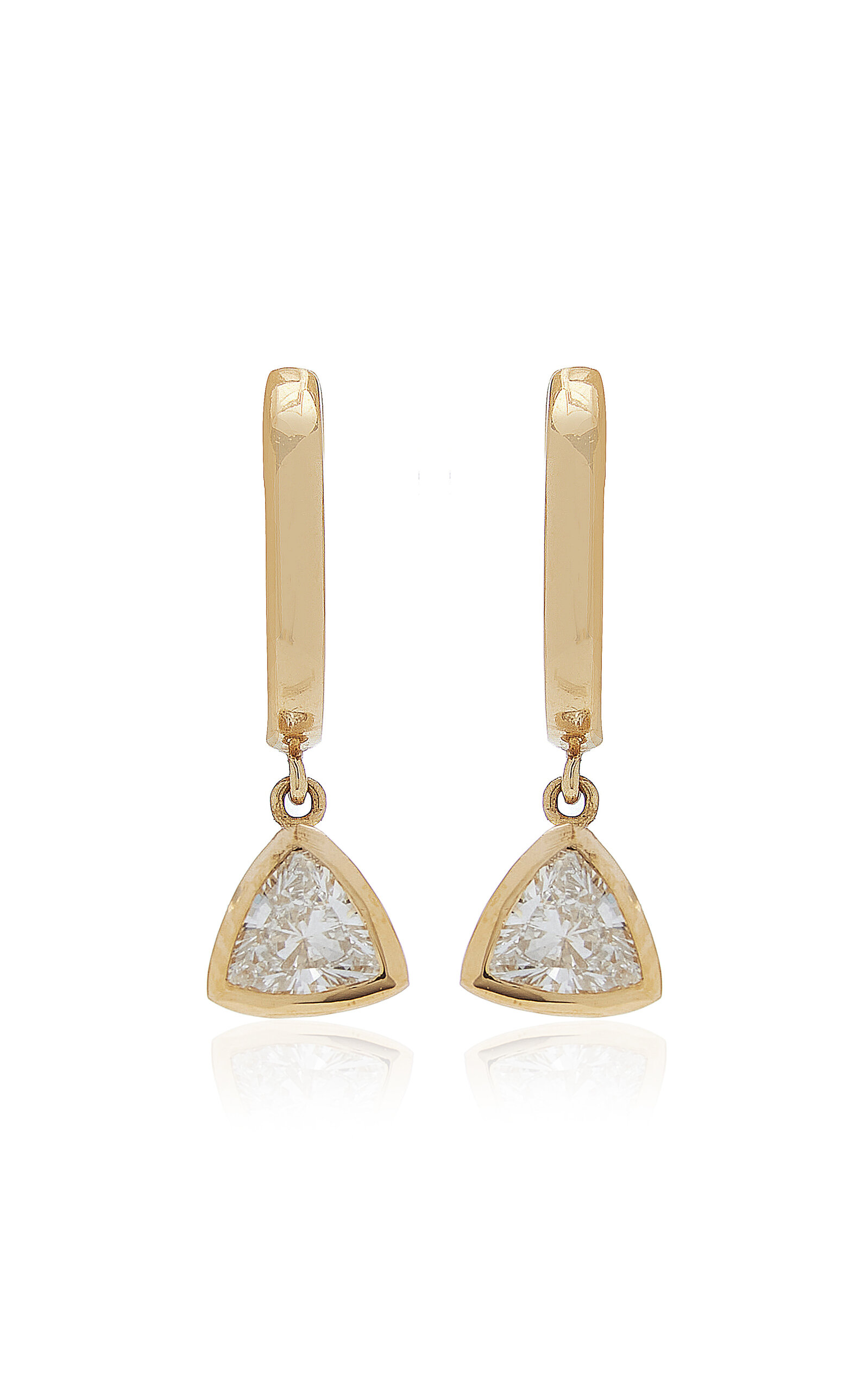 Shop Vrai 14k White Gold Diamond Huggie Earrings In Yellow