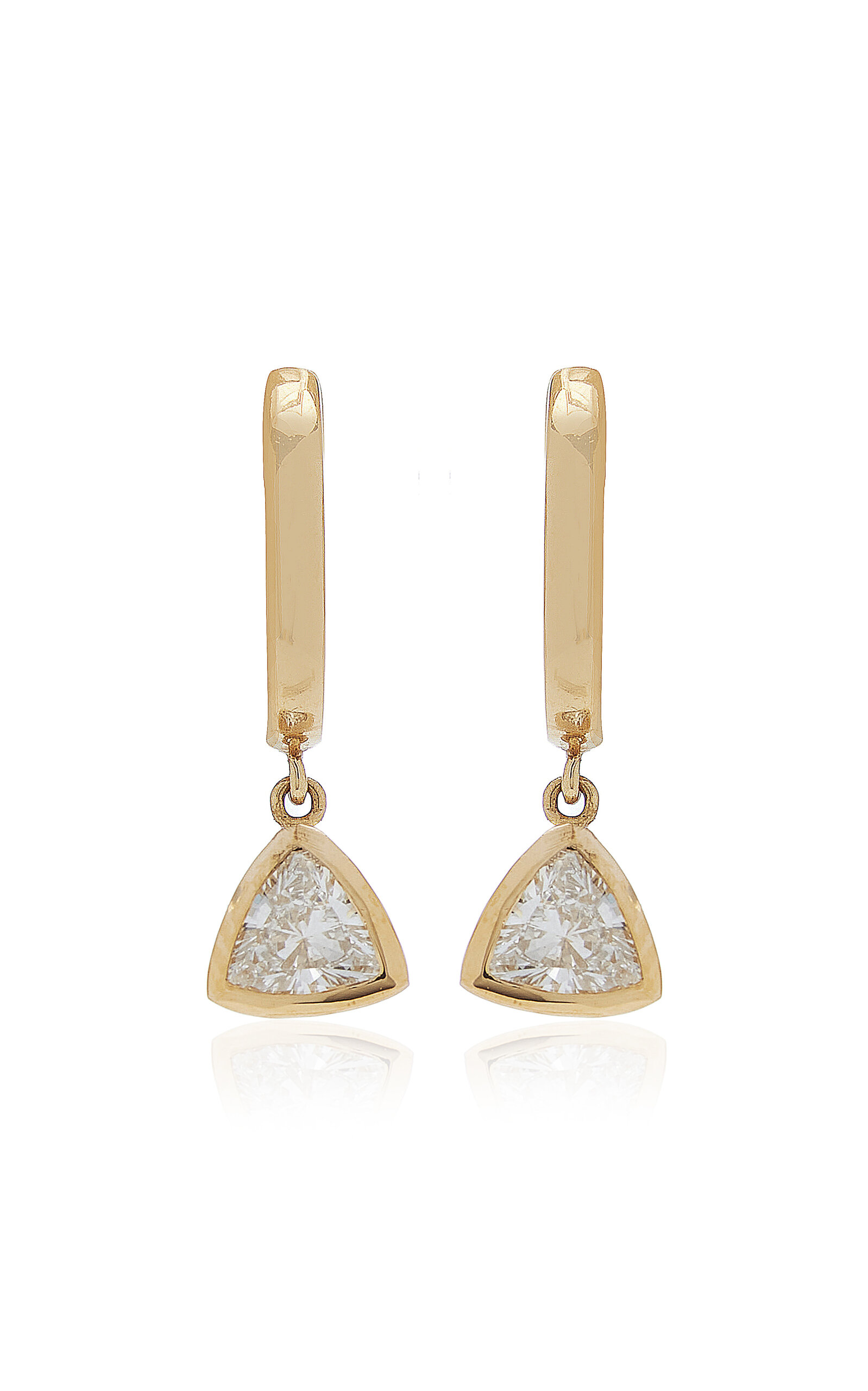 14K White Gold Lab-Grown Diamond Huggie Earrings