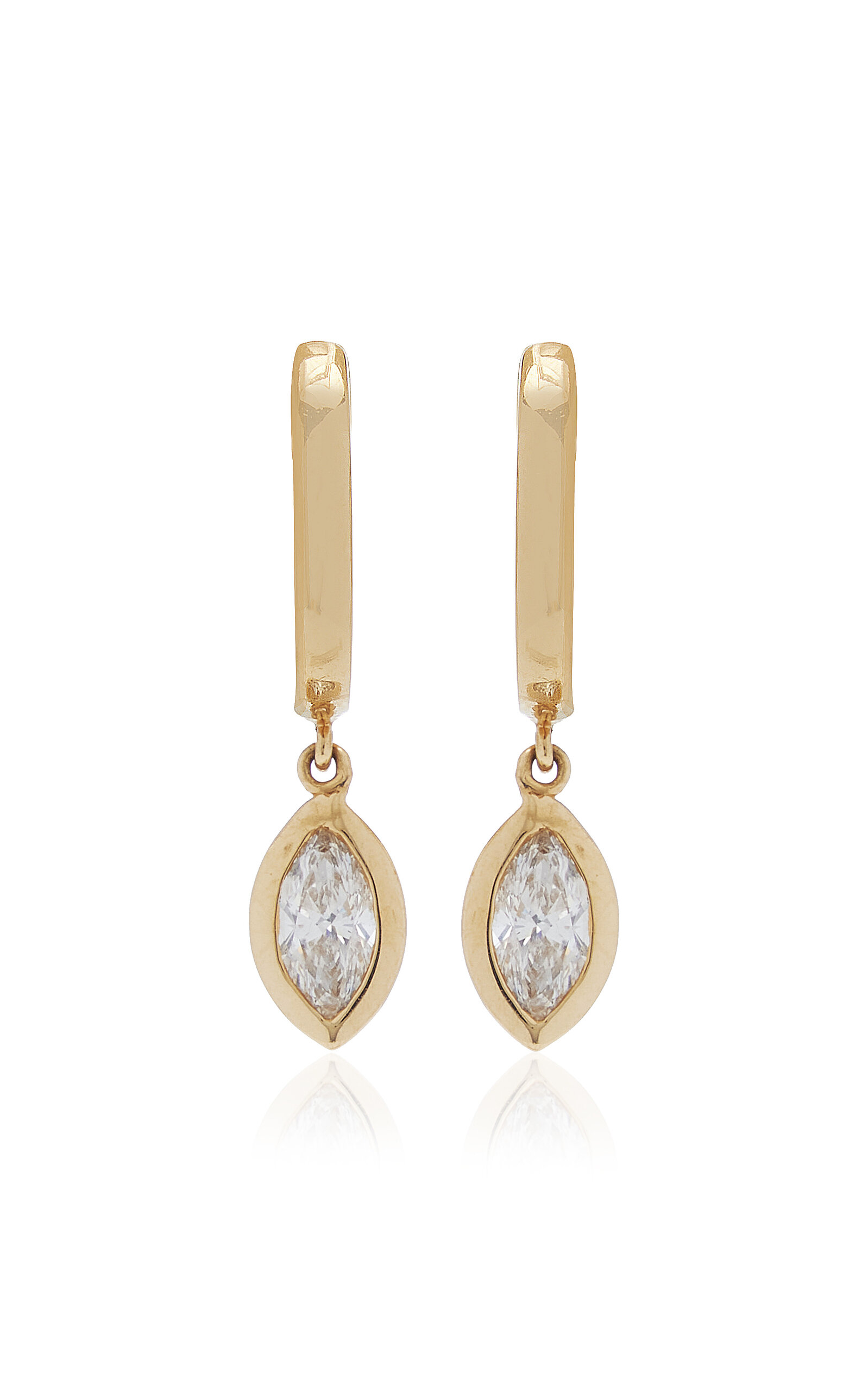 Shop Vrai 14k Yellow Gold Diamond Huggie Earrings