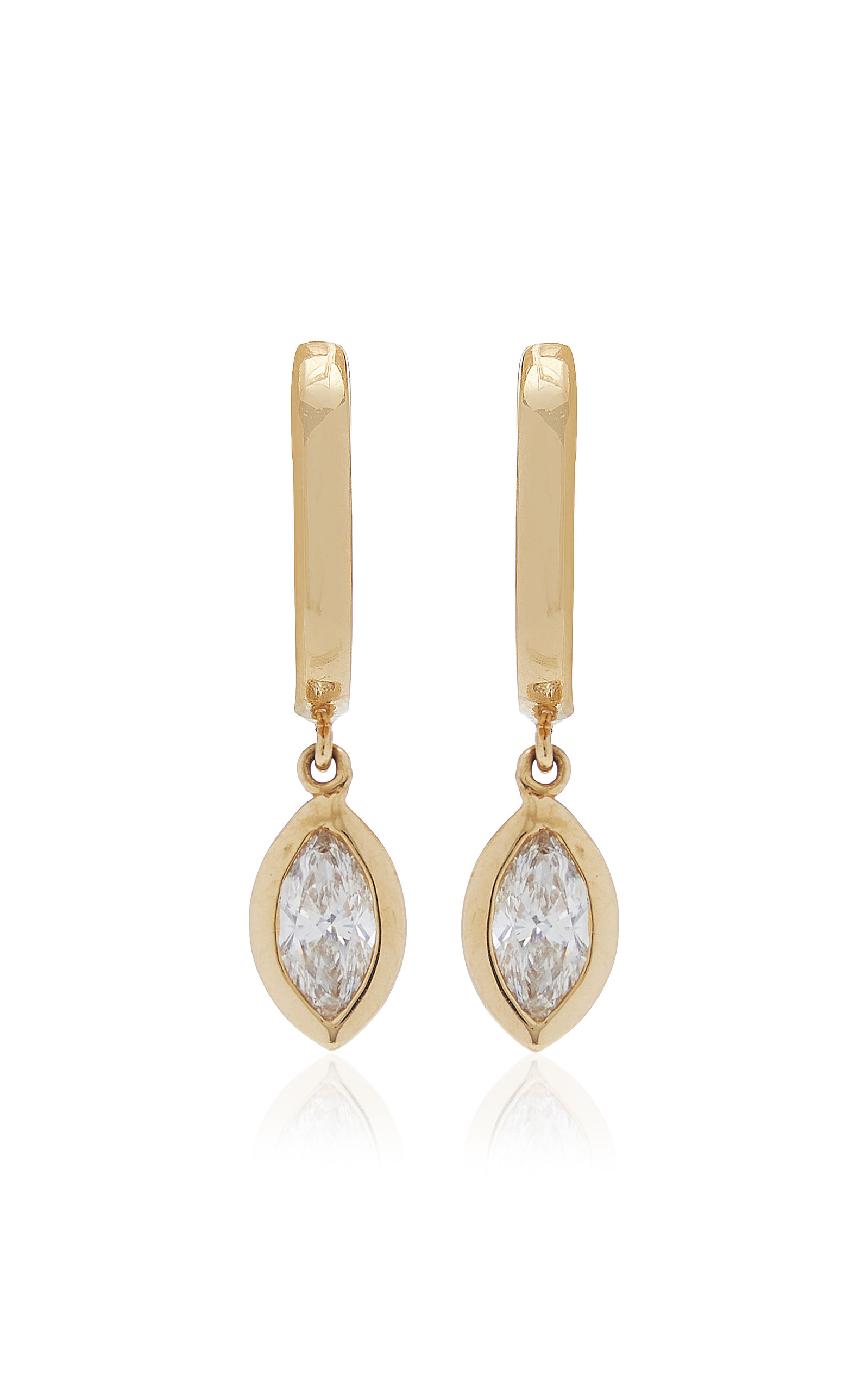 14K Yellow Gold Lab-Grown Diamond Huggie Earrings
