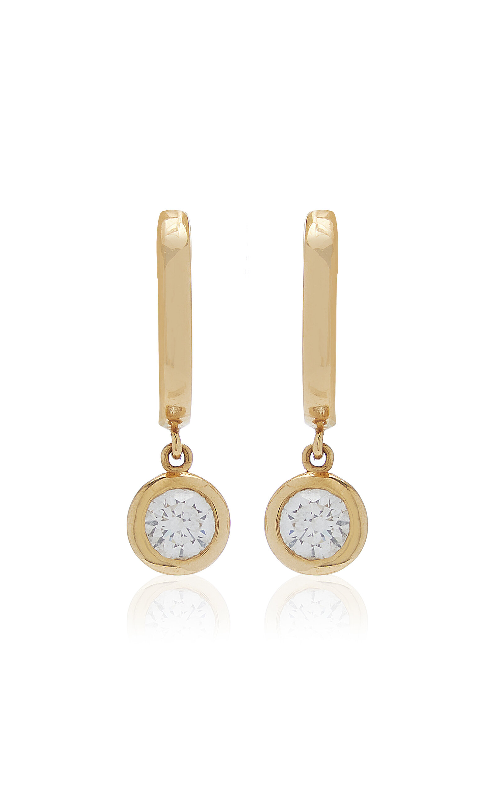 Shop Vrai 14k Yellow Gold Diamond Huggie Earrings