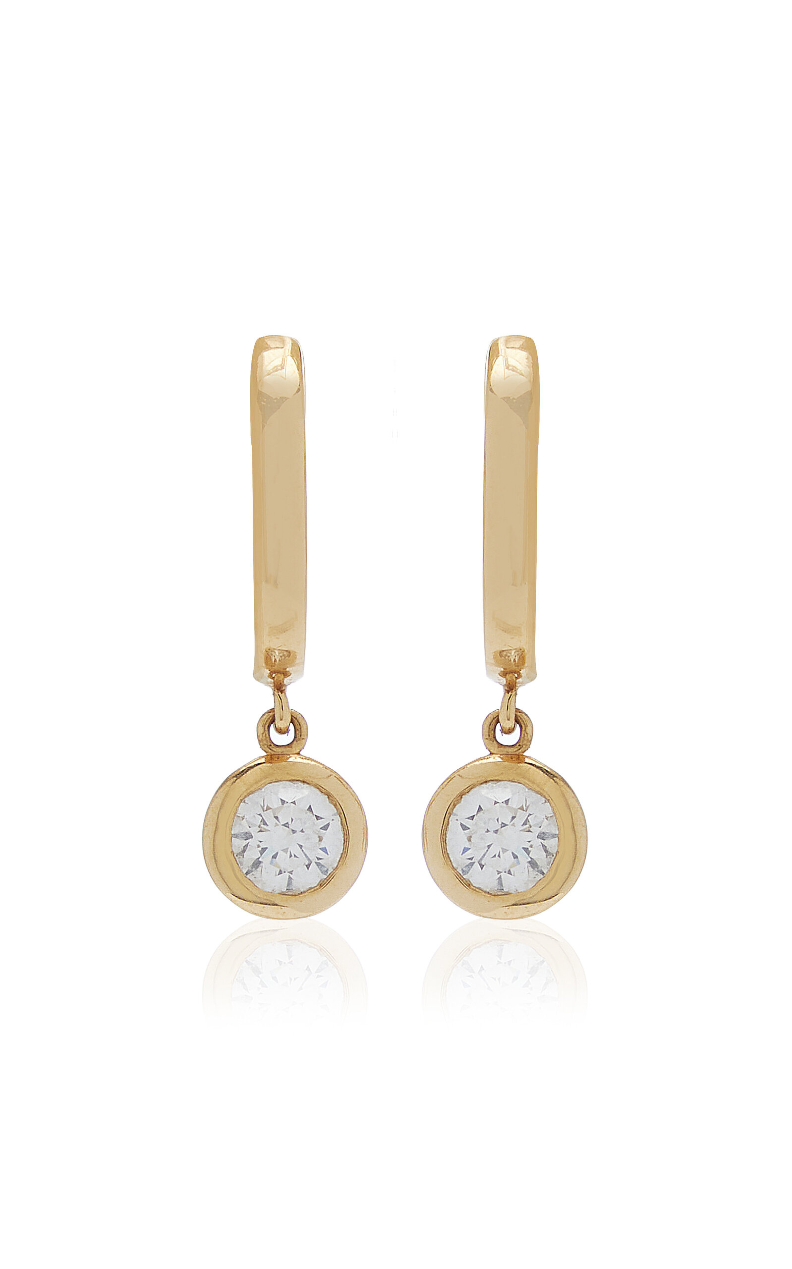14K Yellow Gold Lab-Grown Diamond Huggie Earrings