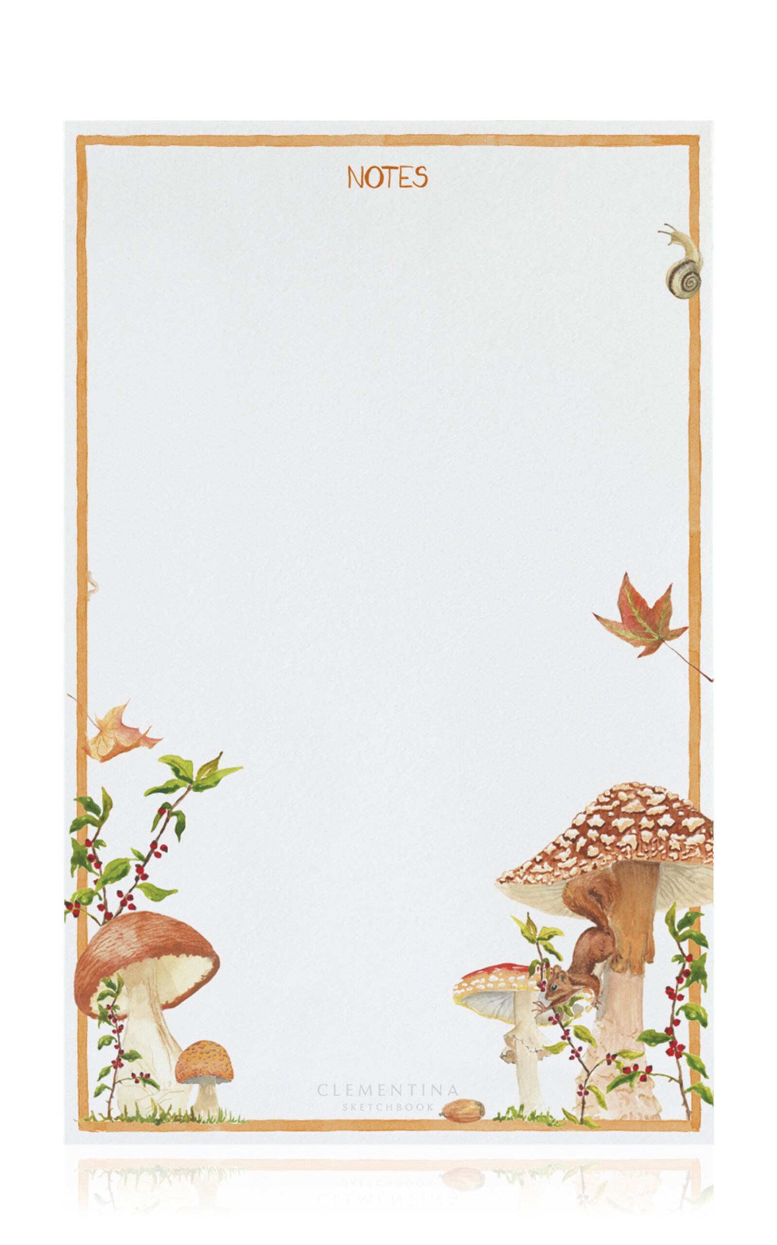Clementina Sketchbook Forest Mushrooms Notepad In Multi