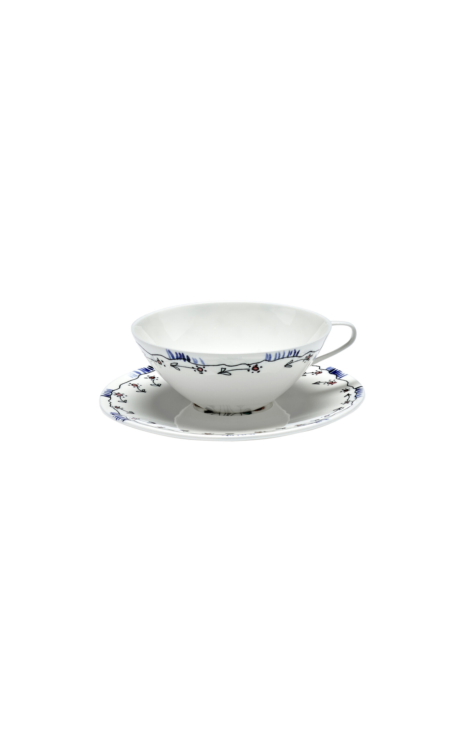 Marni For Serax Serax Marni Midnight Flowers Tea Cup With D15.80cm Anemone Milk In White