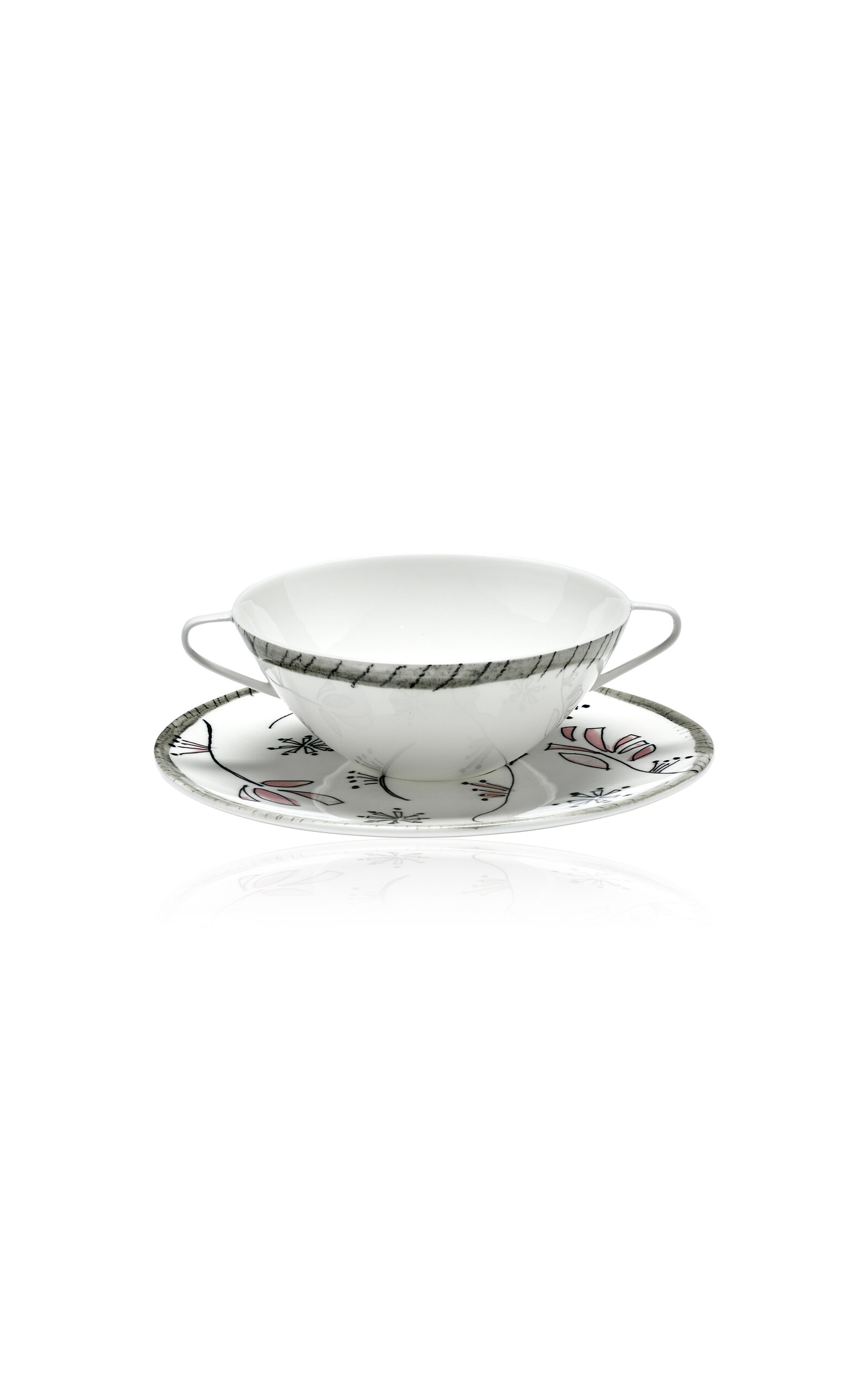 Marni For Serax Serax Marni Midnight Flowers Soup Bowl With Saucer D18cm Fiore Rosa In Multi