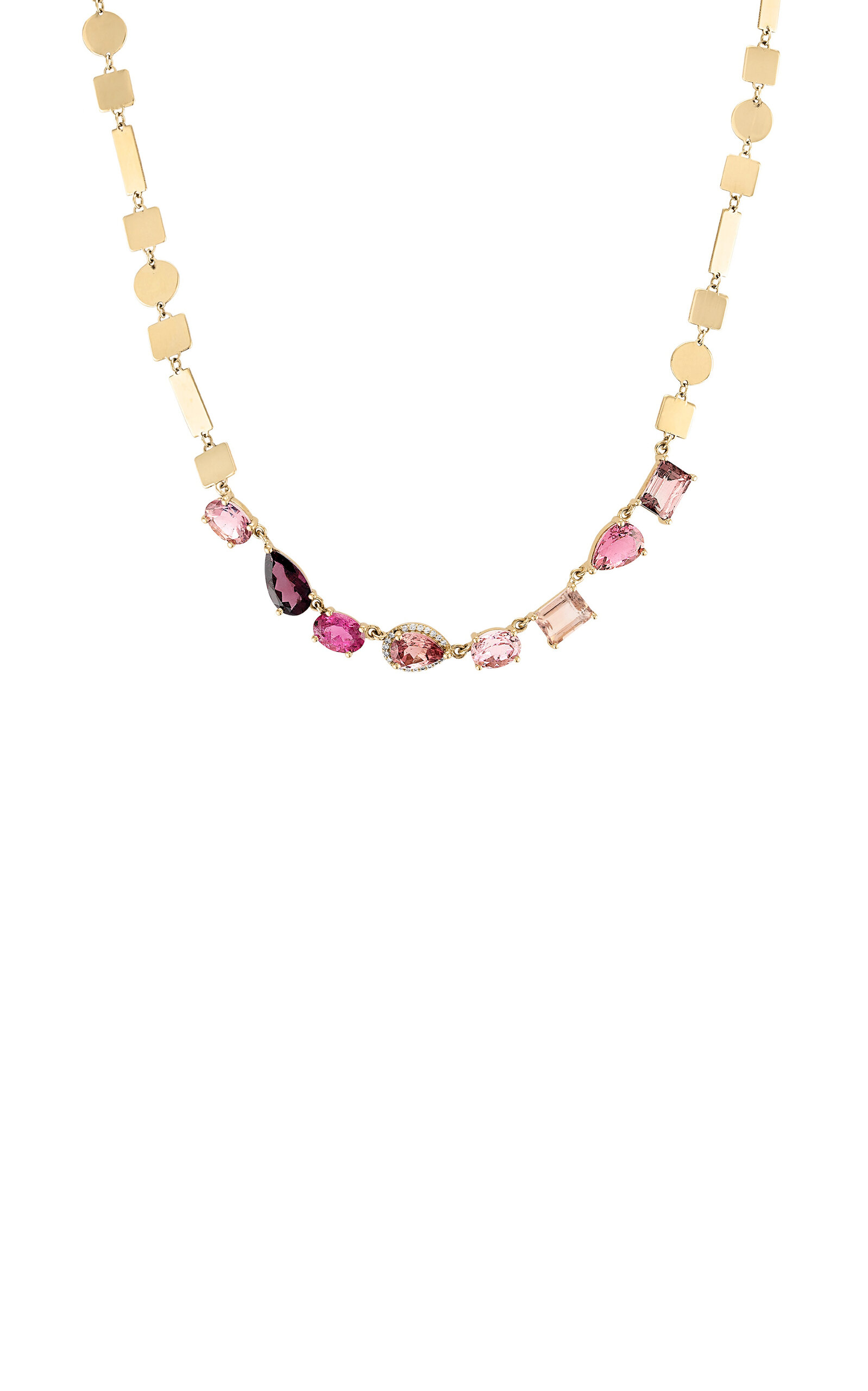 Eden Presley 14k Yellow Gold Pink Rock Candy Shine Necklace