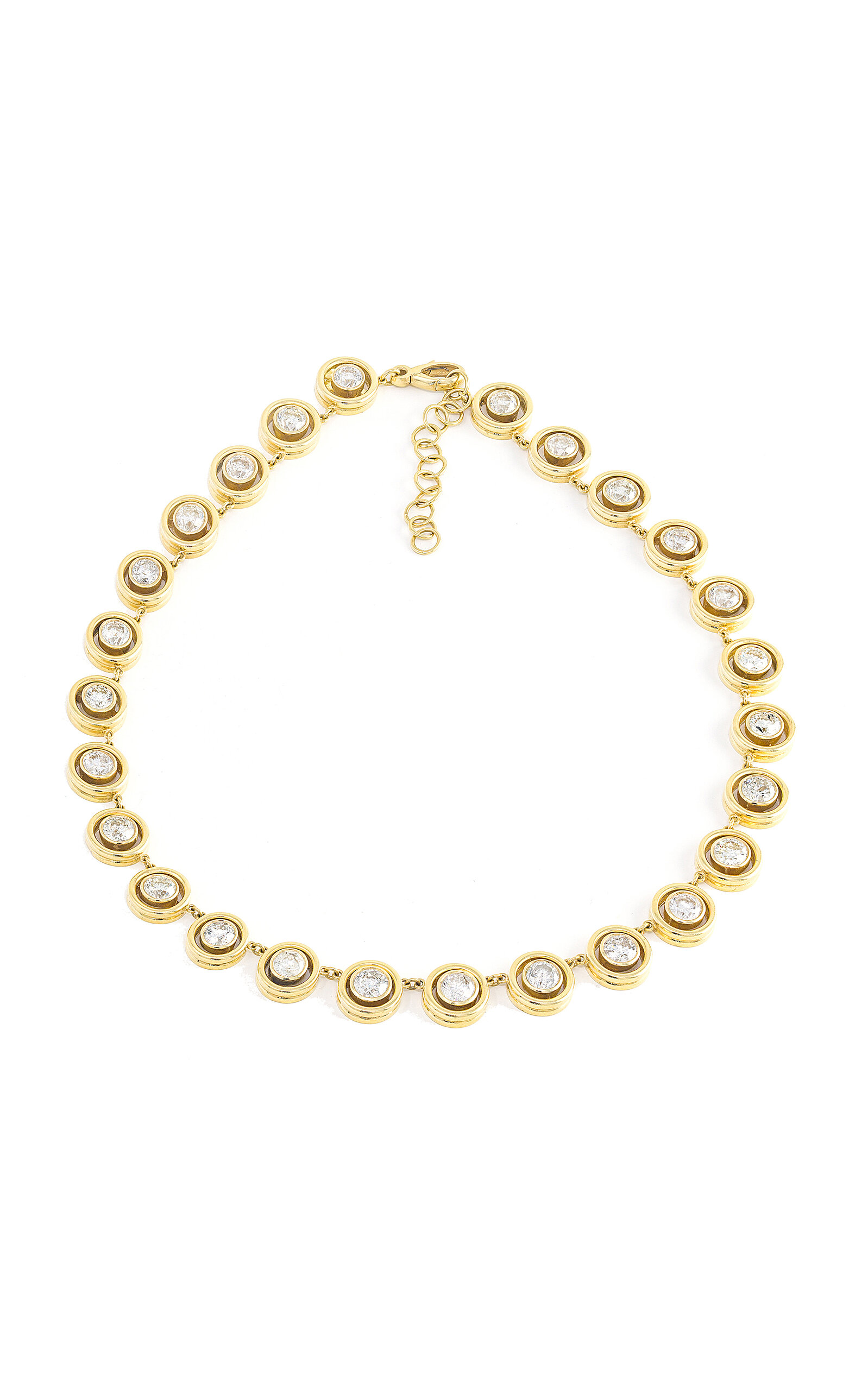 18k Yellow Gold Shadow Diamond Necklace