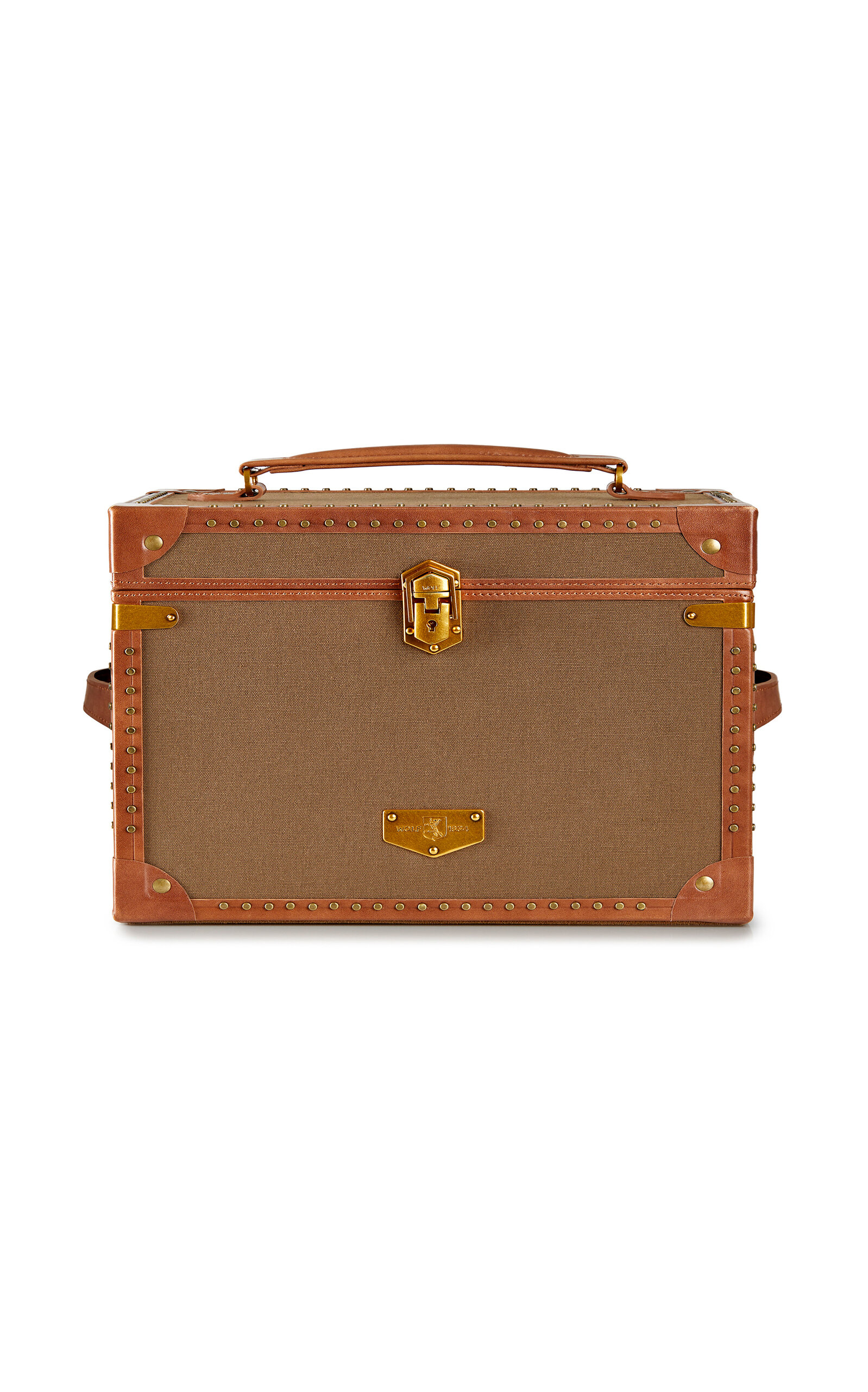 Wolf Vegan Leather Ida Trunk Jewellery Box In Khaki