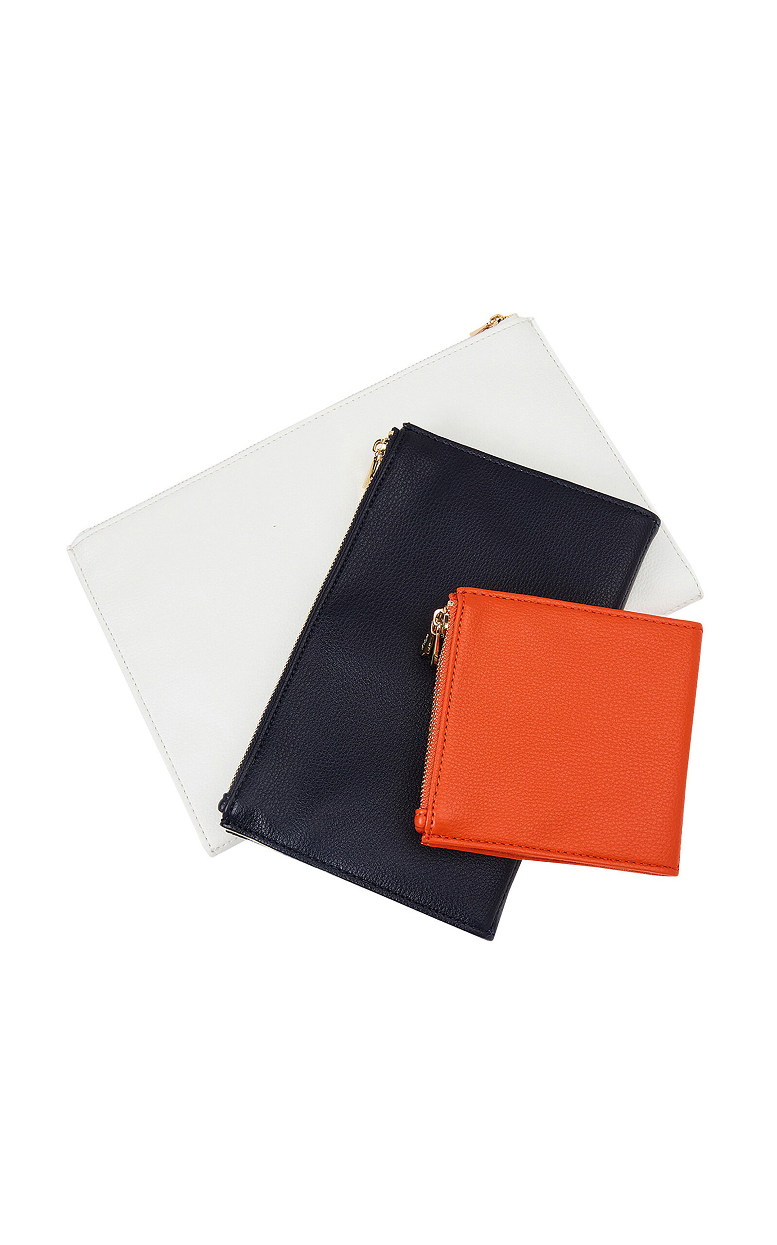 Wolf Maria Set-of-three Leather Jewelry Pouches In Multi