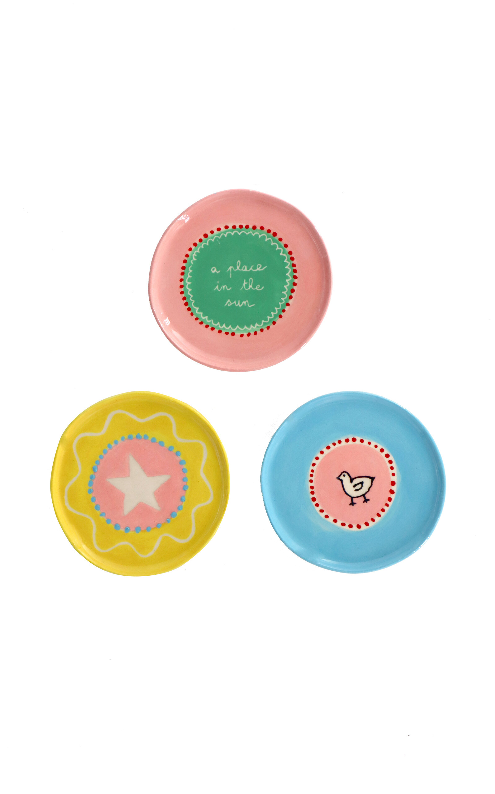 Laetitia Rouget A Place In The Sun Set Of 3 Jewellery Plates In Multi