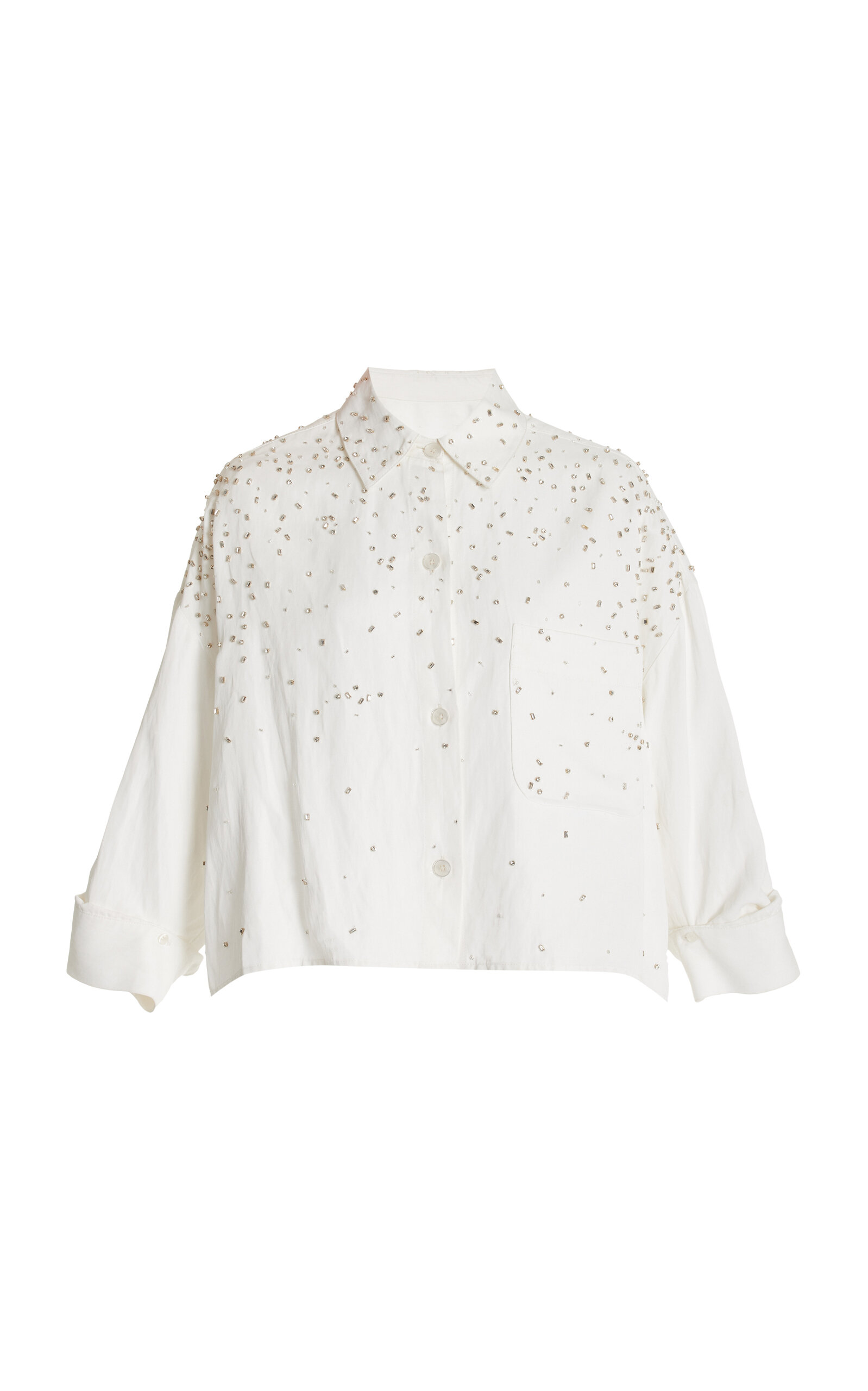 Shop Twp Soon To Be Ex Crystal-embellished Shirt In White