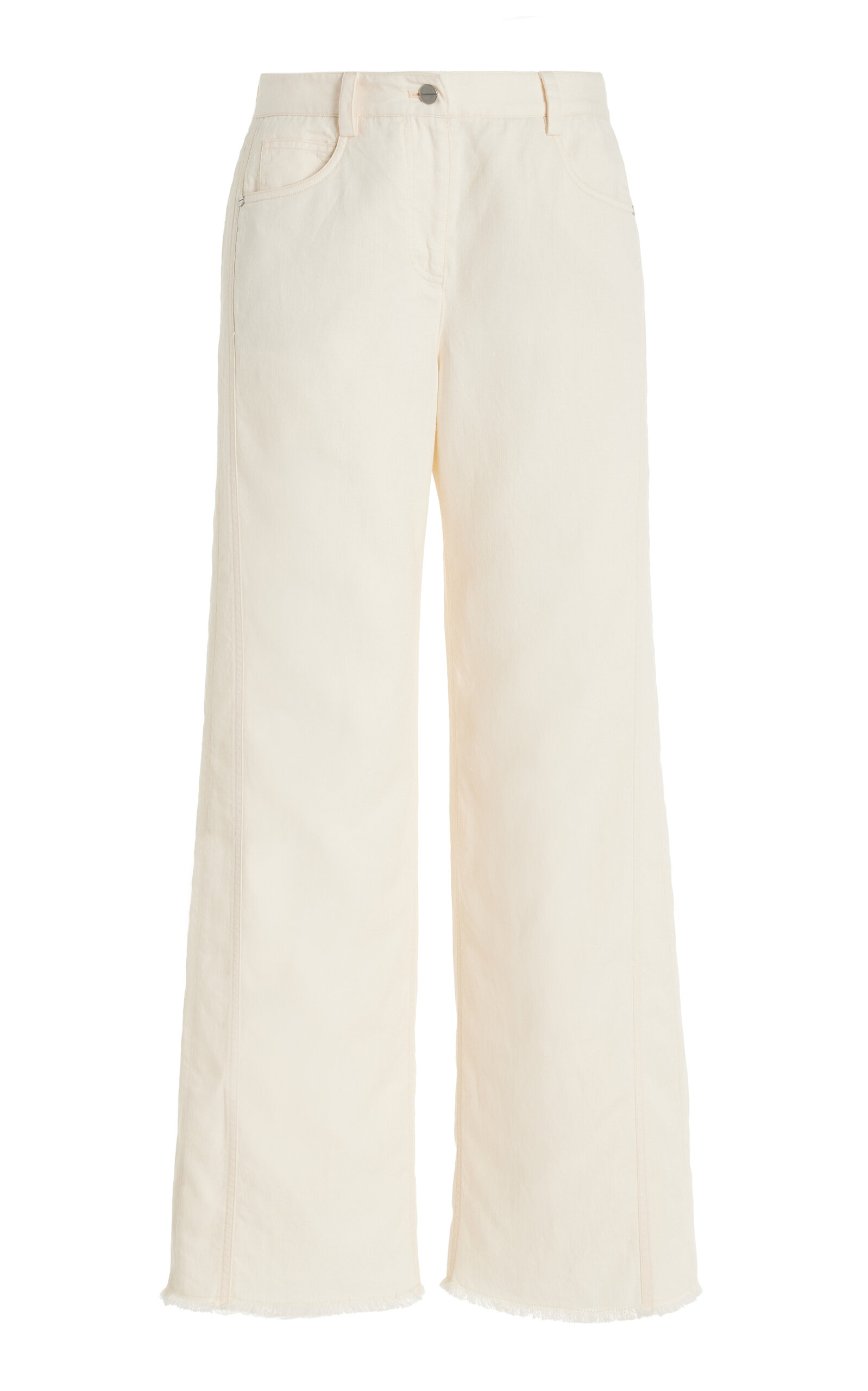 Shop Twp Puddle Cotton Barrel-leg Pants In Off-white