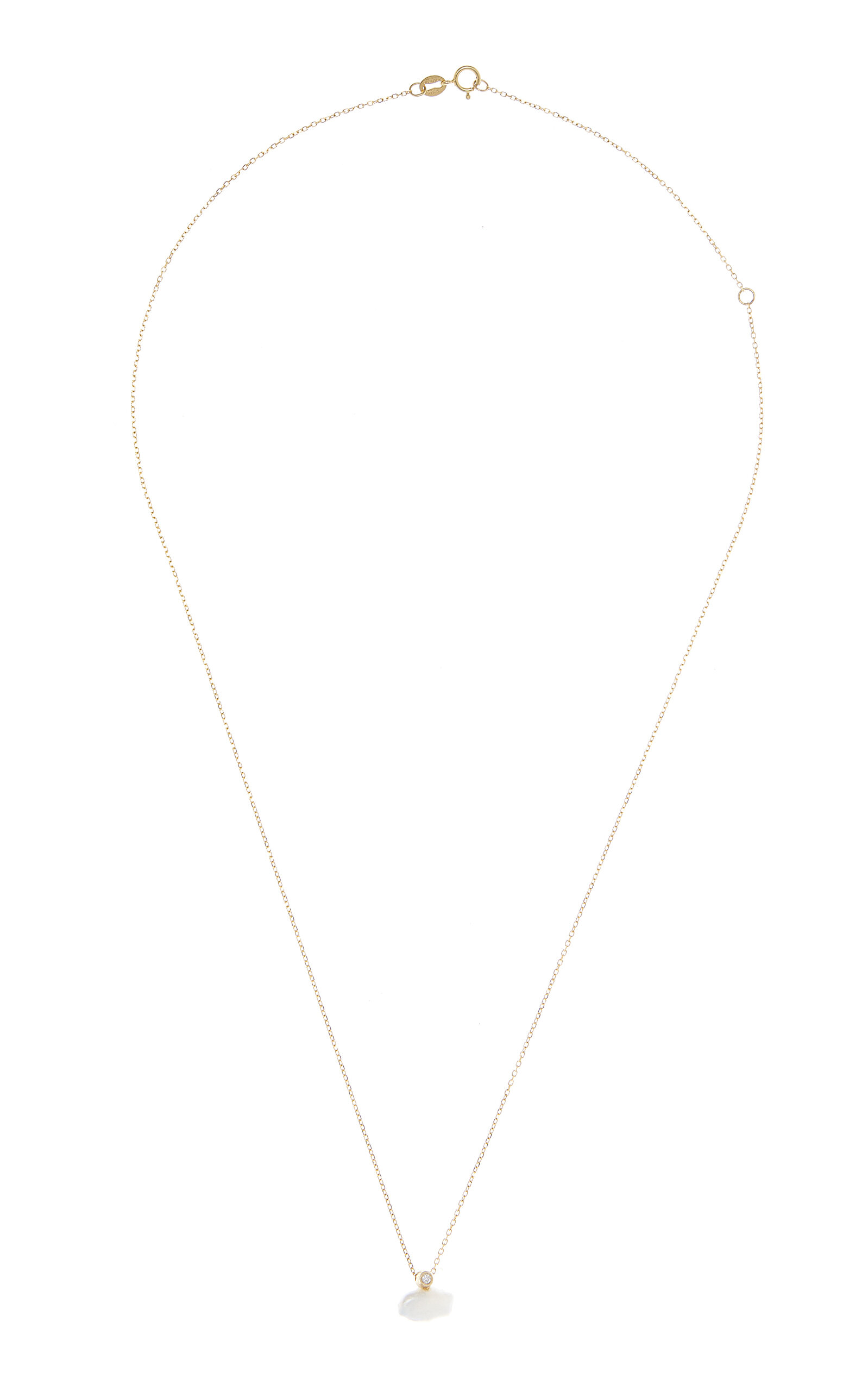 Shop White/space Celeste Lagniappe 14k Yellow Gold Pearl Necklace In White