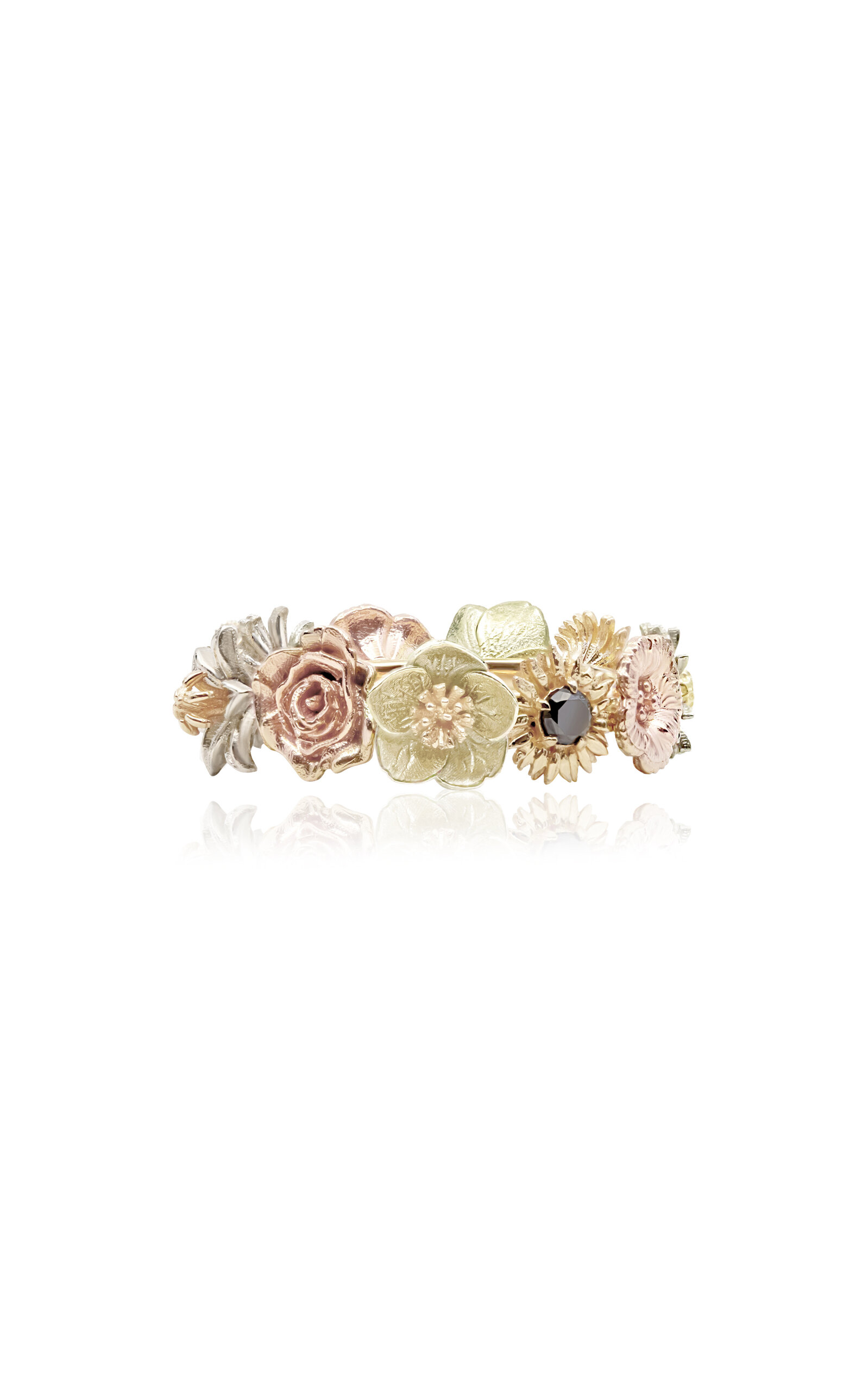 Shop Bernard James Flora 14k Gold Diamond Ring In Multi