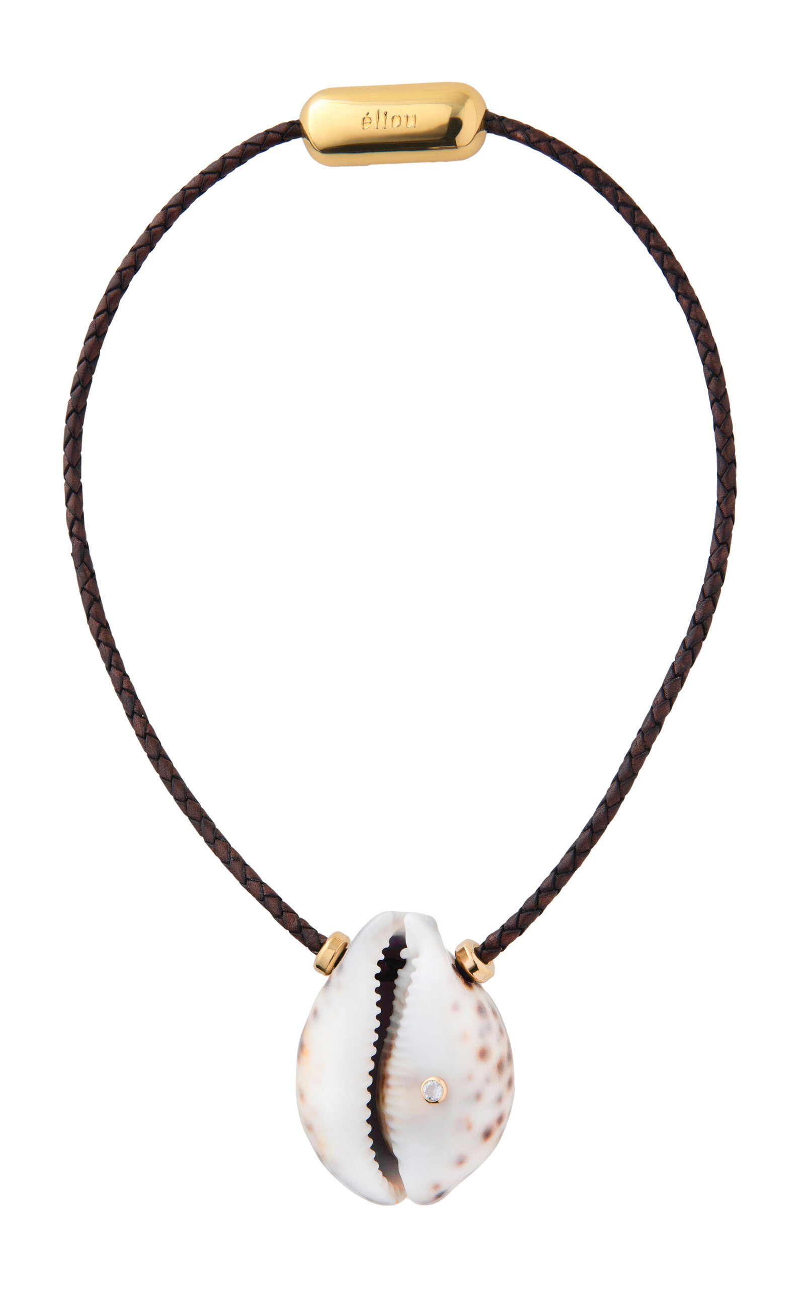 éliou Recife Gold-Plated Shell And Leather Necklace