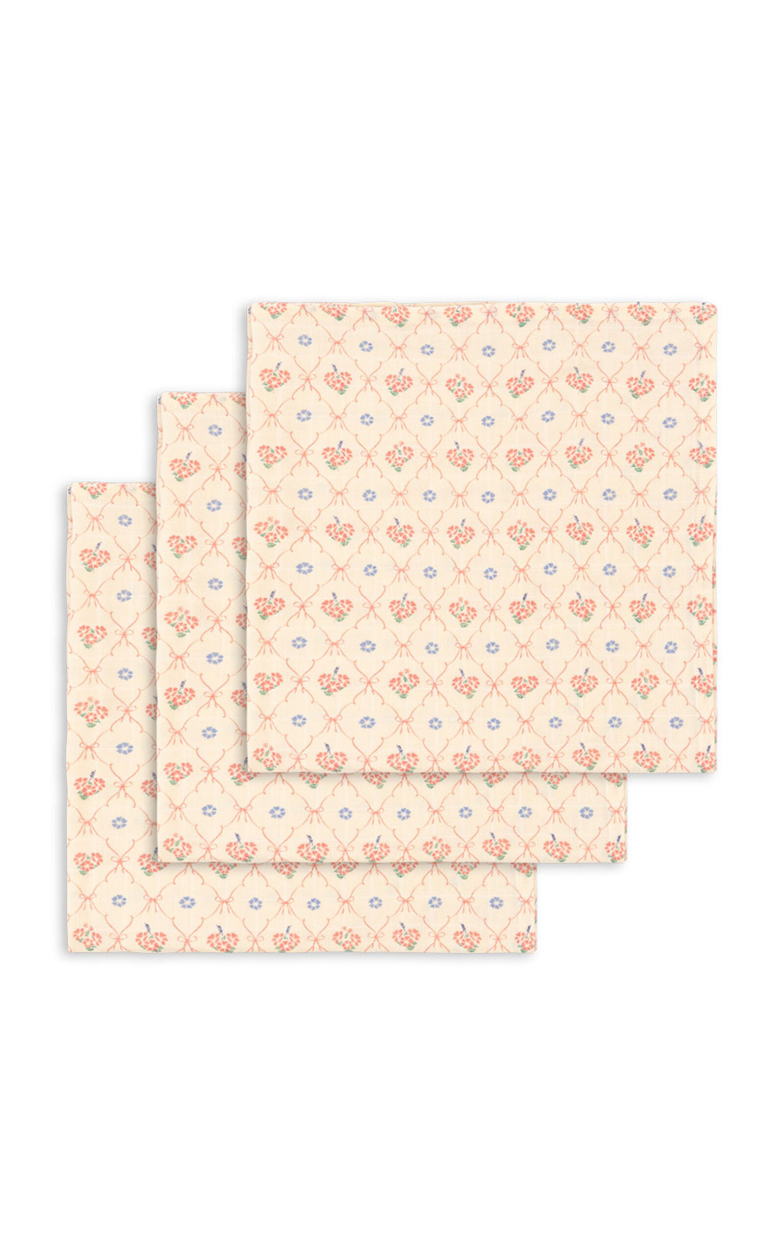 Konges Slèjd Set-Of-Three Organic Cotton Muslin Cloths