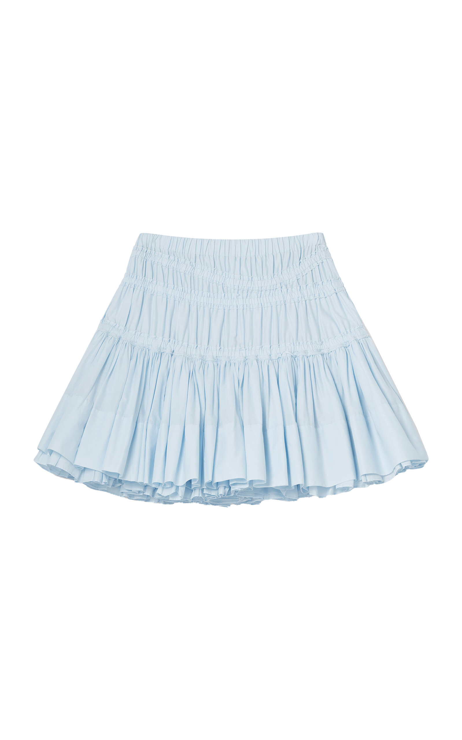 Shop Merlette Jardin Pima Cotton Mini Skirt In Light Blue