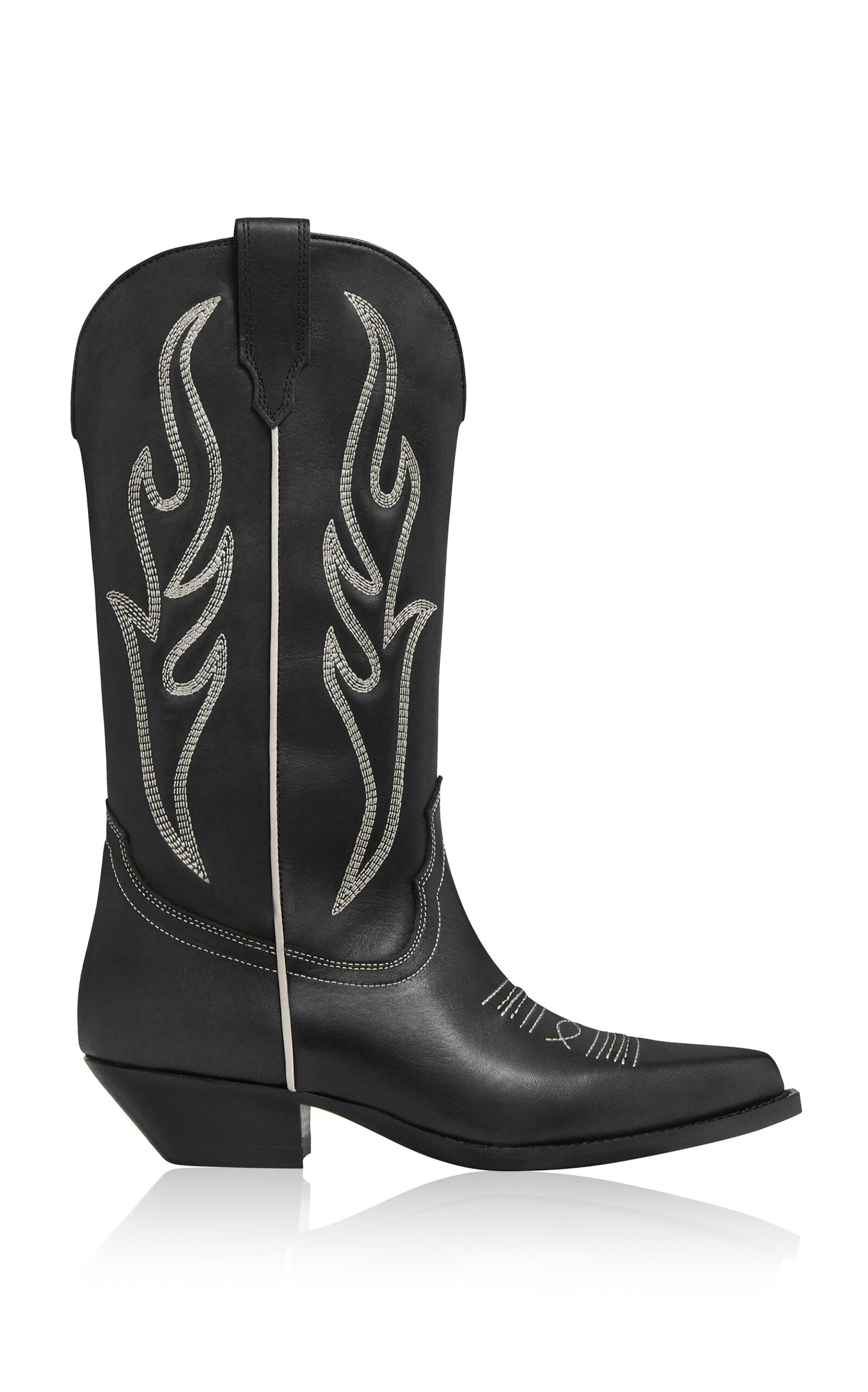 Shop Sonora Santa Fe Embroidered Leather Western Boots In Black
