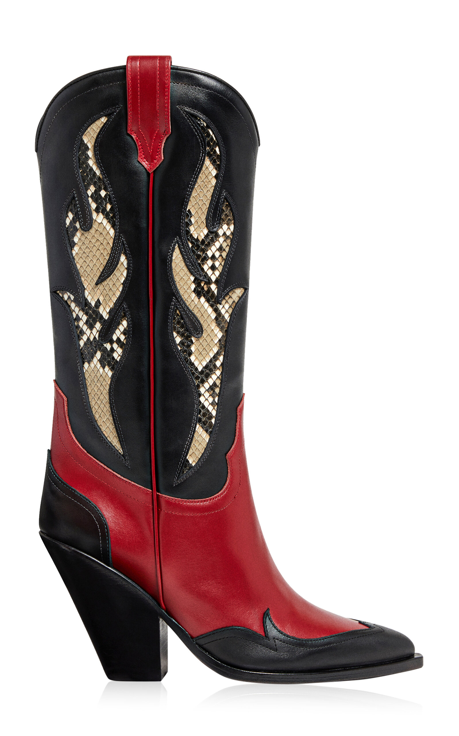 Angel Fire Python-Effect Leather Western Boots