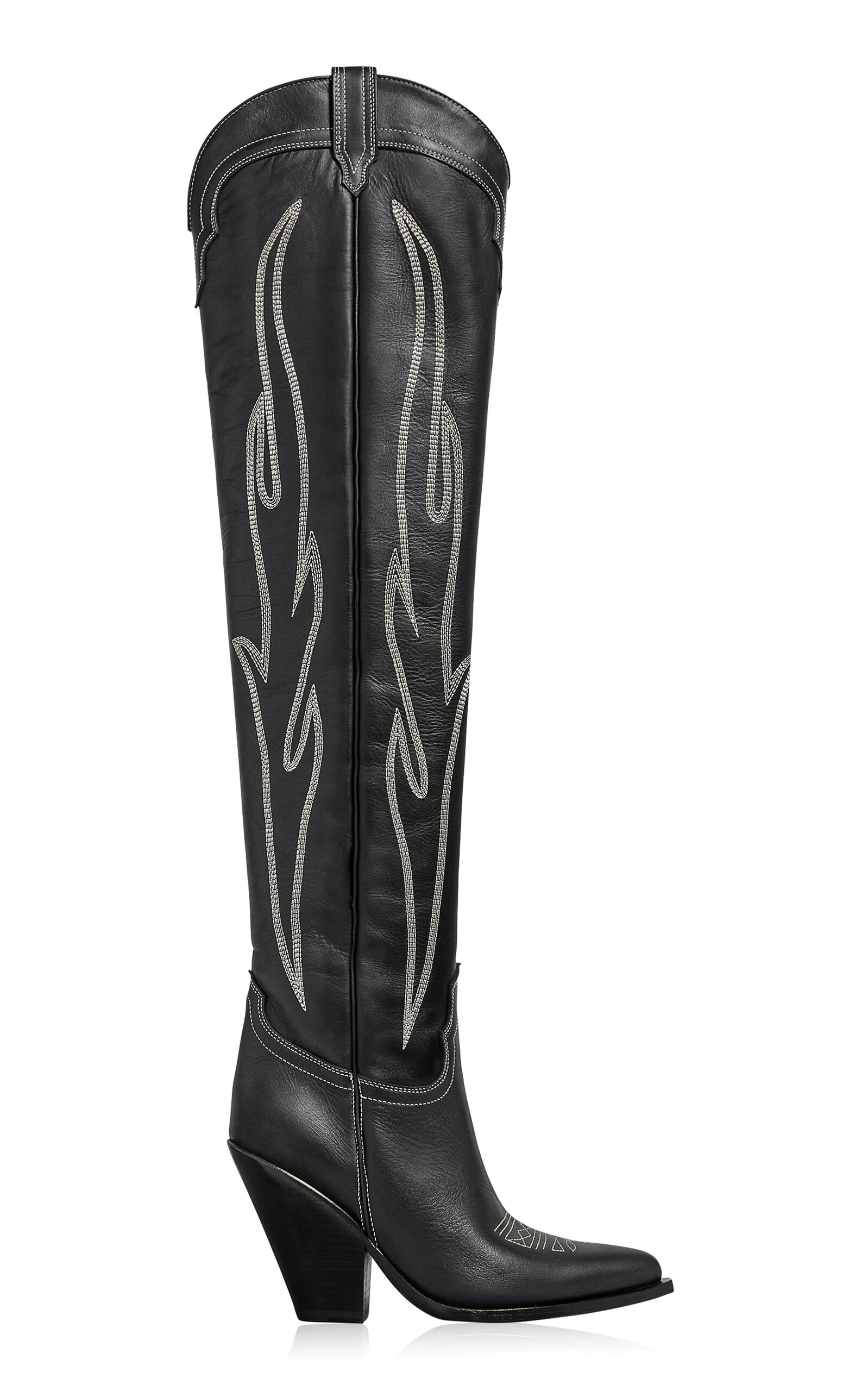 Hermosa Embroidered Suede Over-The-Knee Western Boots