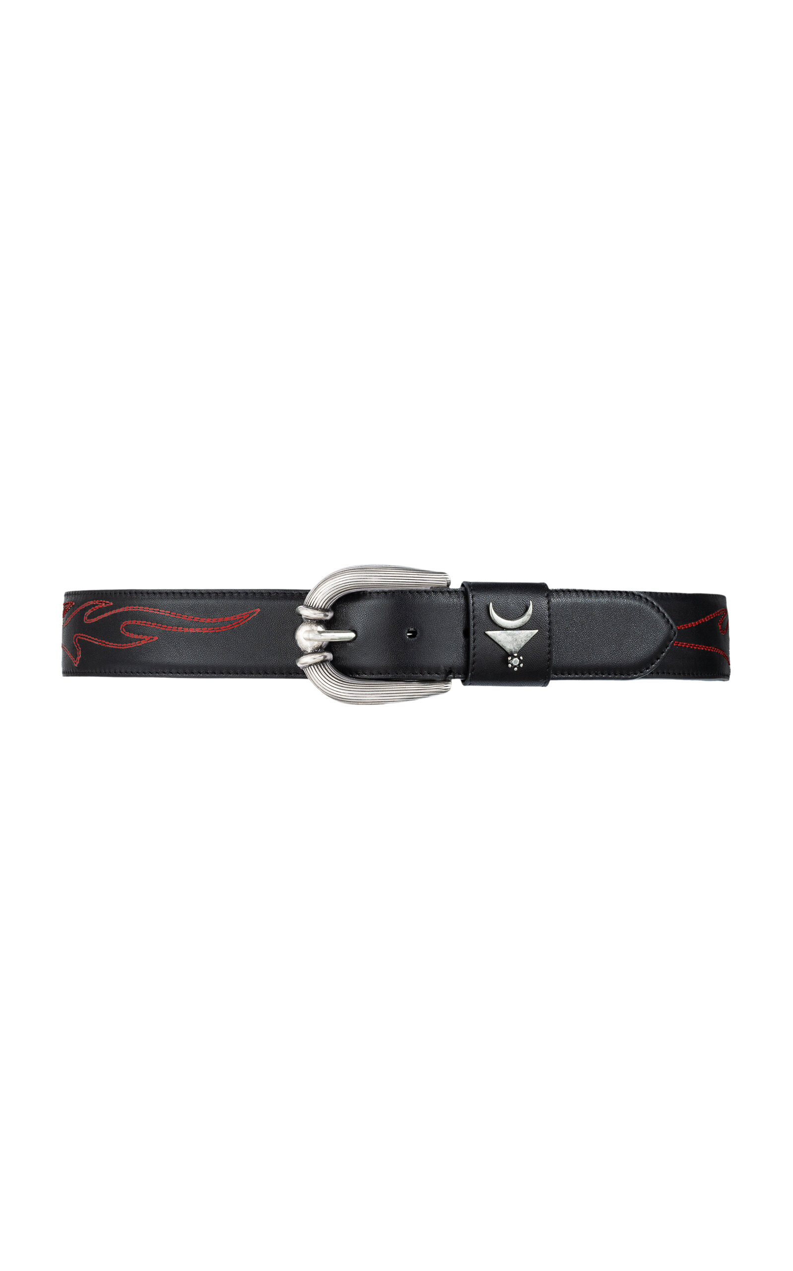 Shop Sonora Inan Flames Leather Belt In Black
