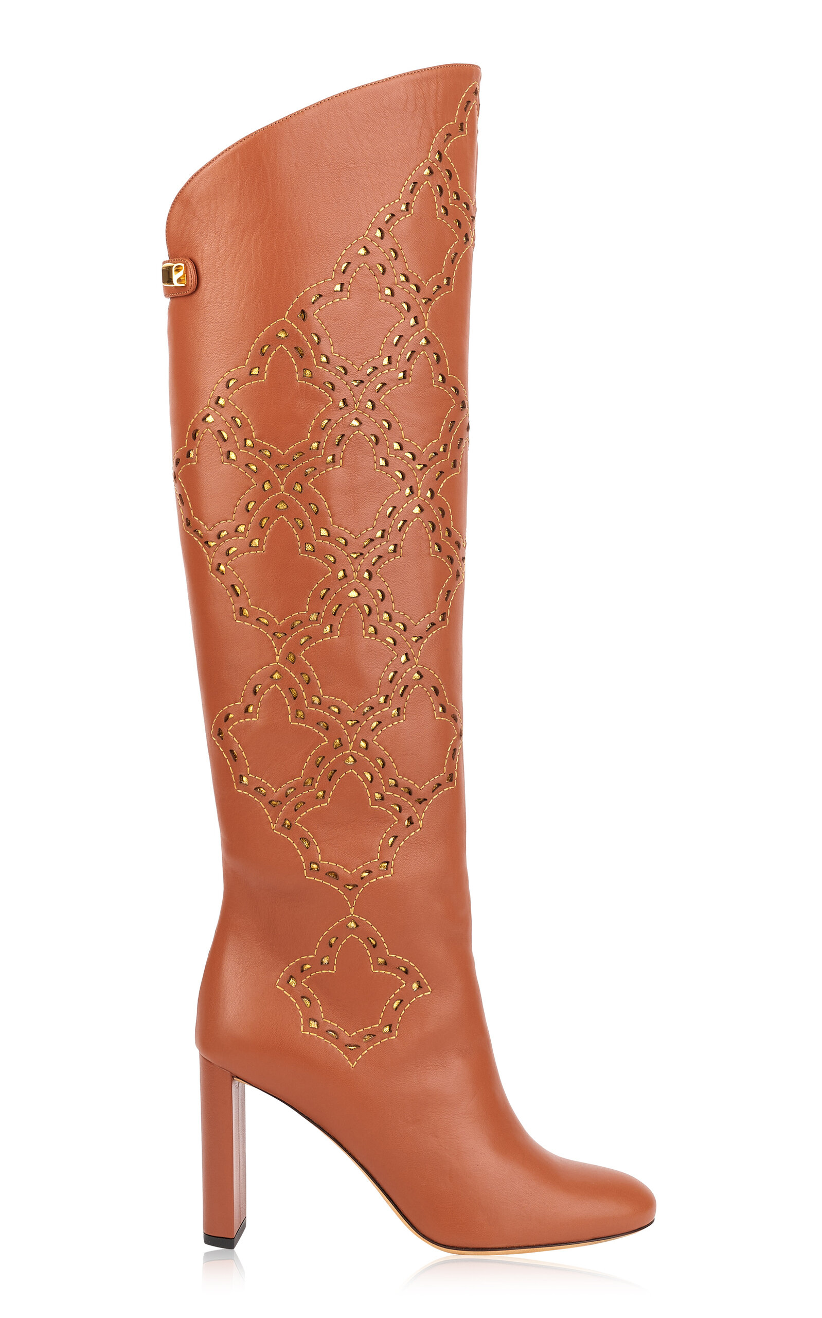Adriana Sevilla Embroidered Leather Knee Boots