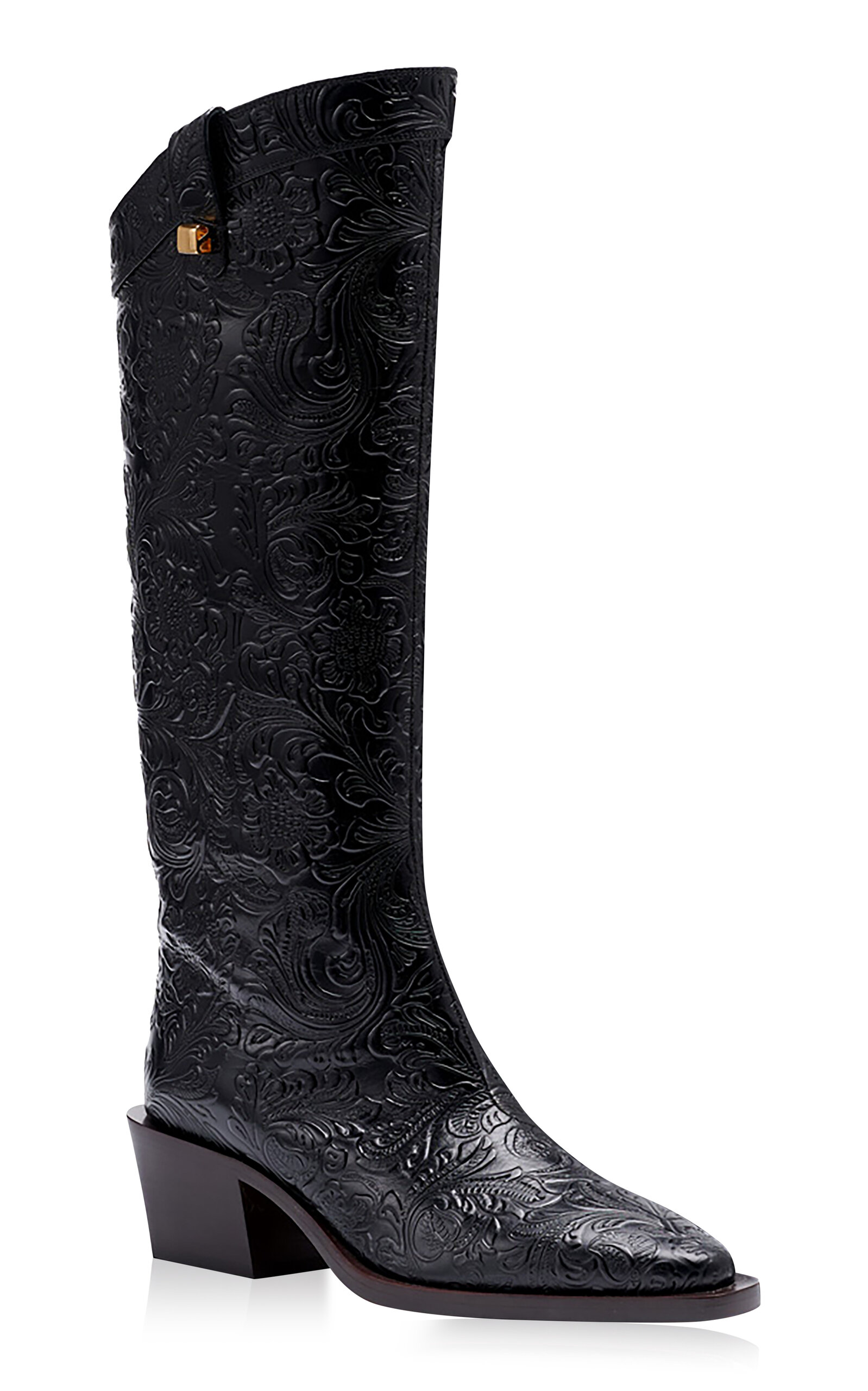 Sienna Borgia Charro Embossed Leather Knee Boots