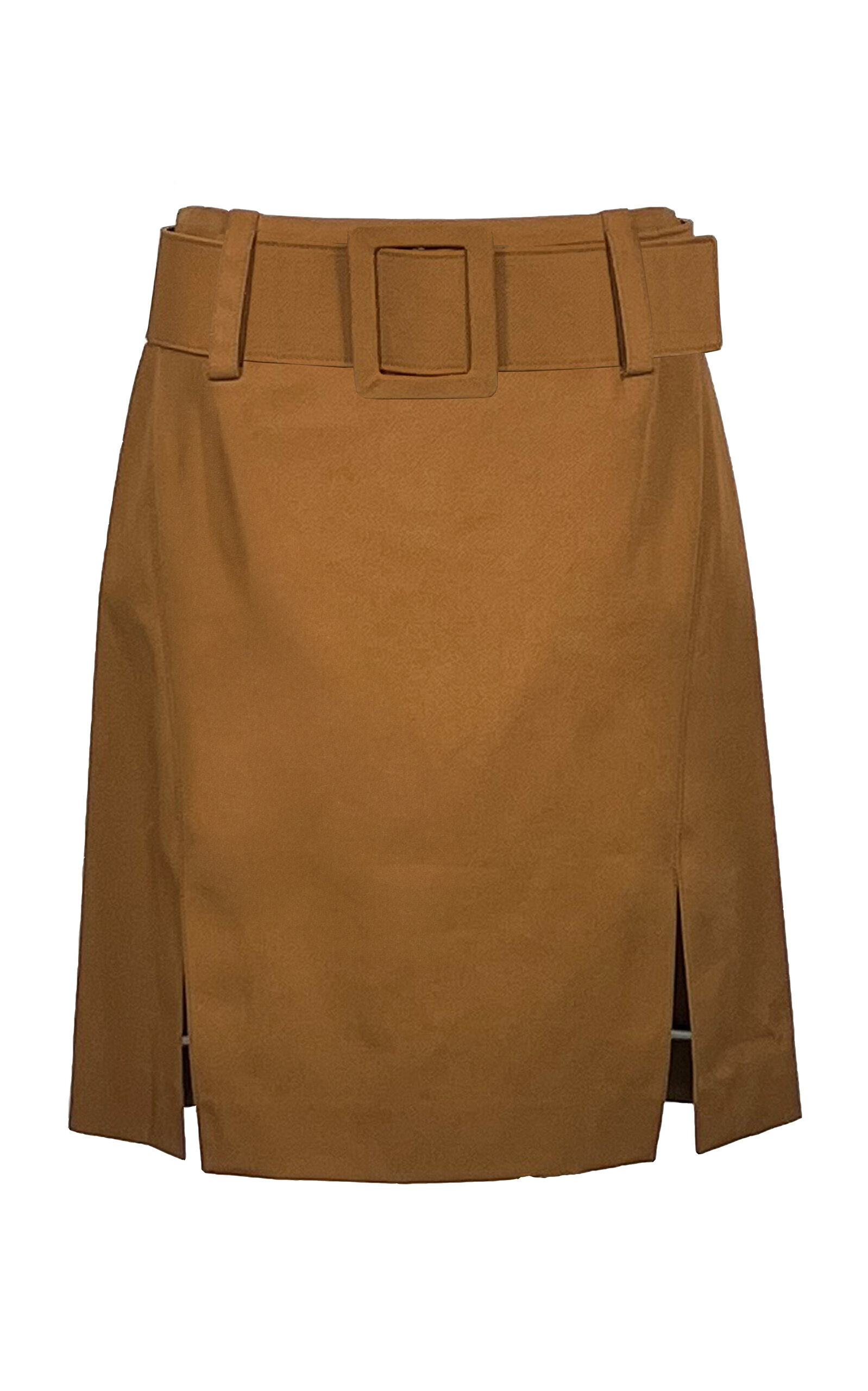 Marnie Belted Cotton Midi Skirt