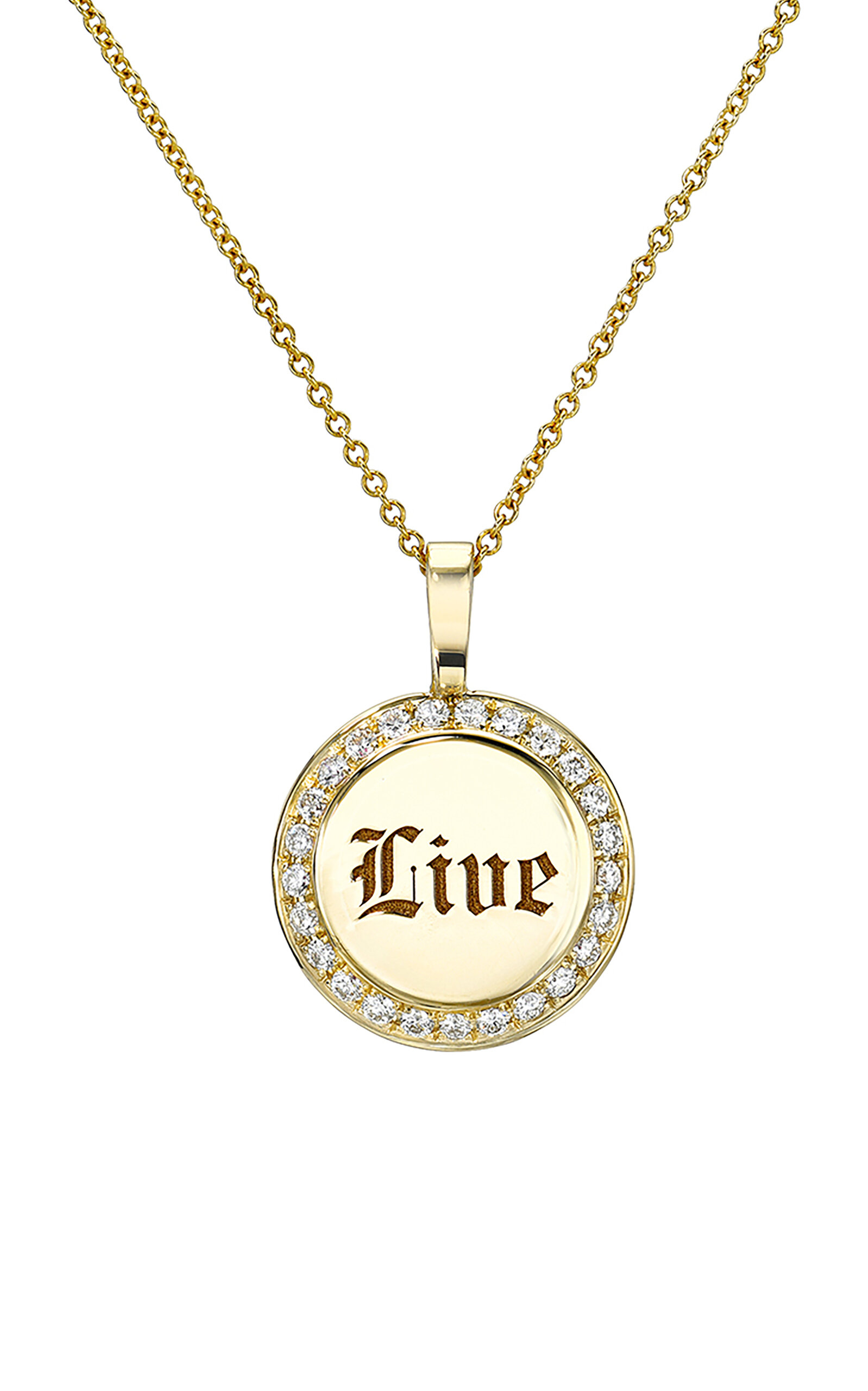 Live/Love 14K Yellow Gold Diamond; Ruby Necklace