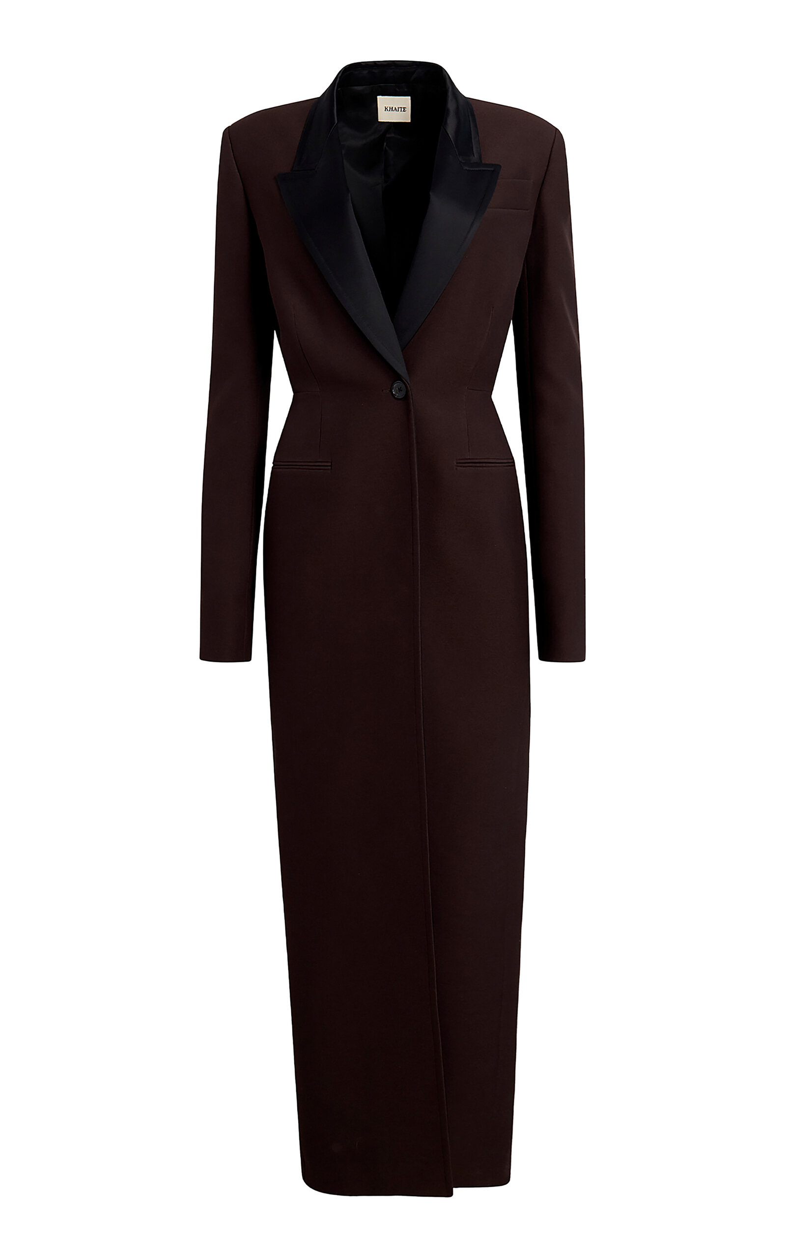 Khaite Bellow Satin-trimmed Suiting Coat In Black