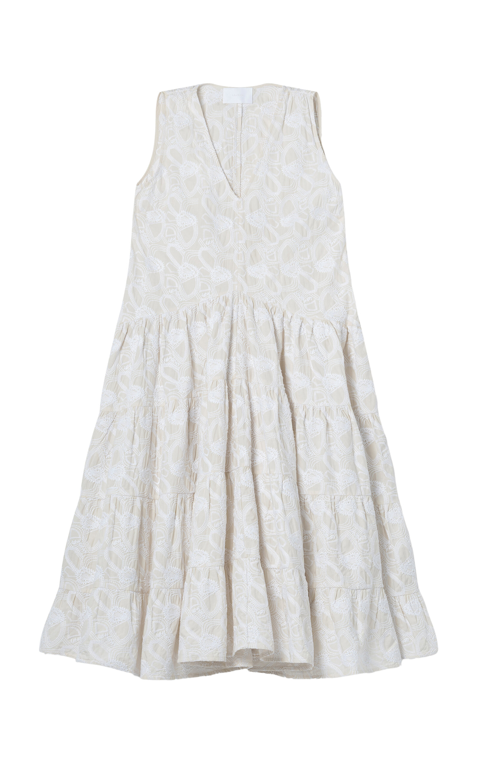 Shop Merlette Wallis Emb Cotton Poplin Dress In Ivory