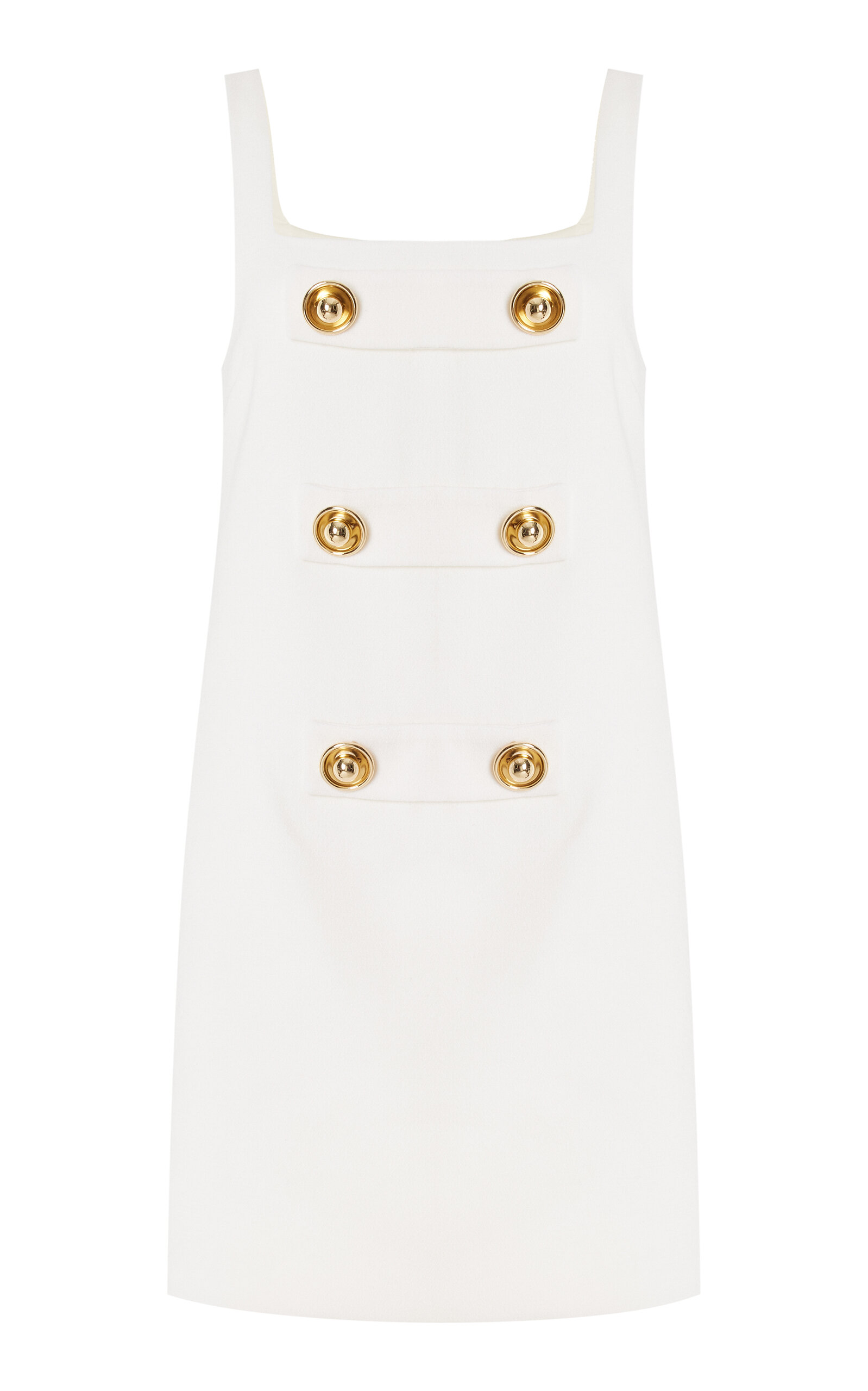 Alexis Luya Button-Embellished Wool Mini Dress - White