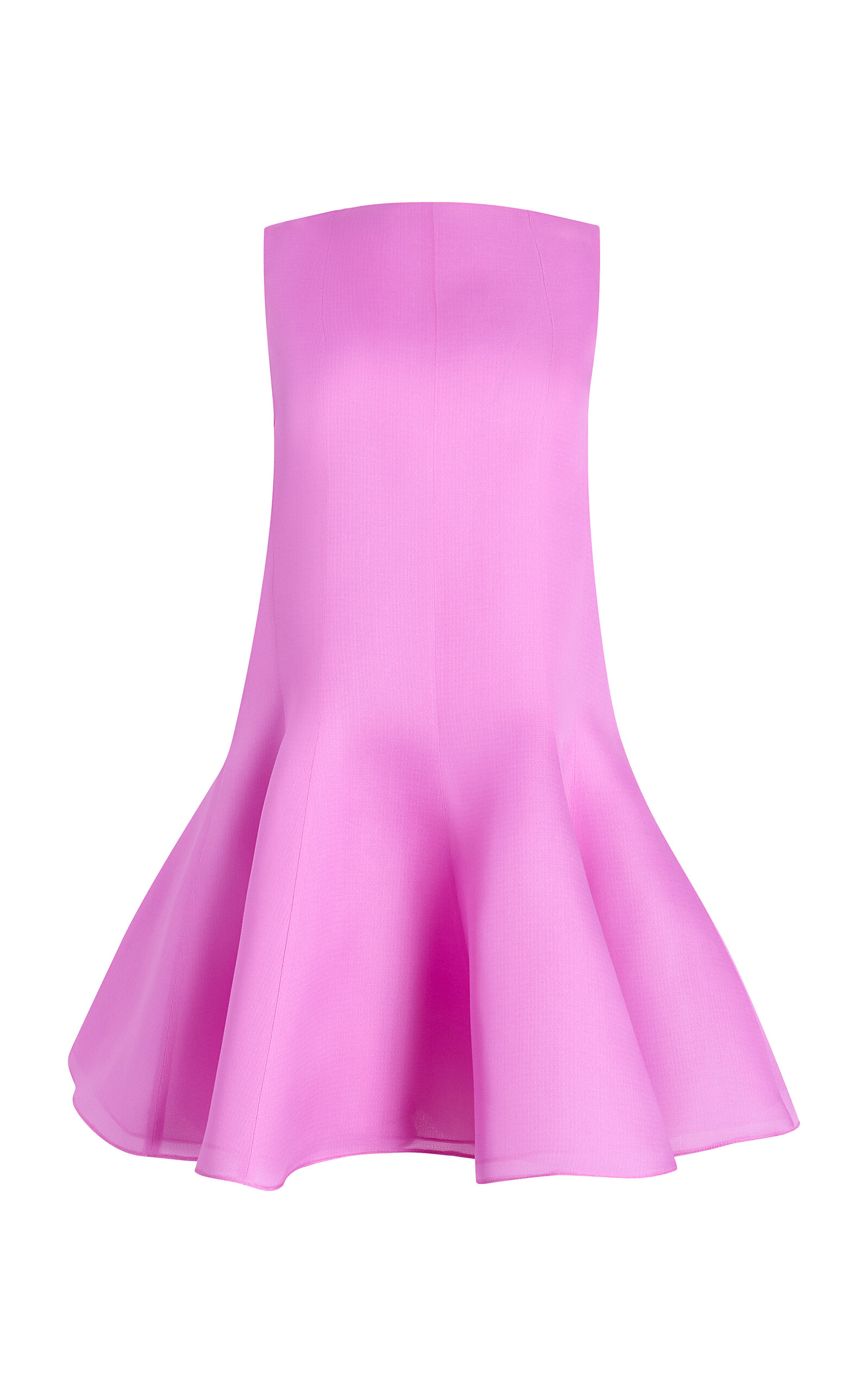 Khaite Mags Flared Silk Organza Mini Dress In Pink