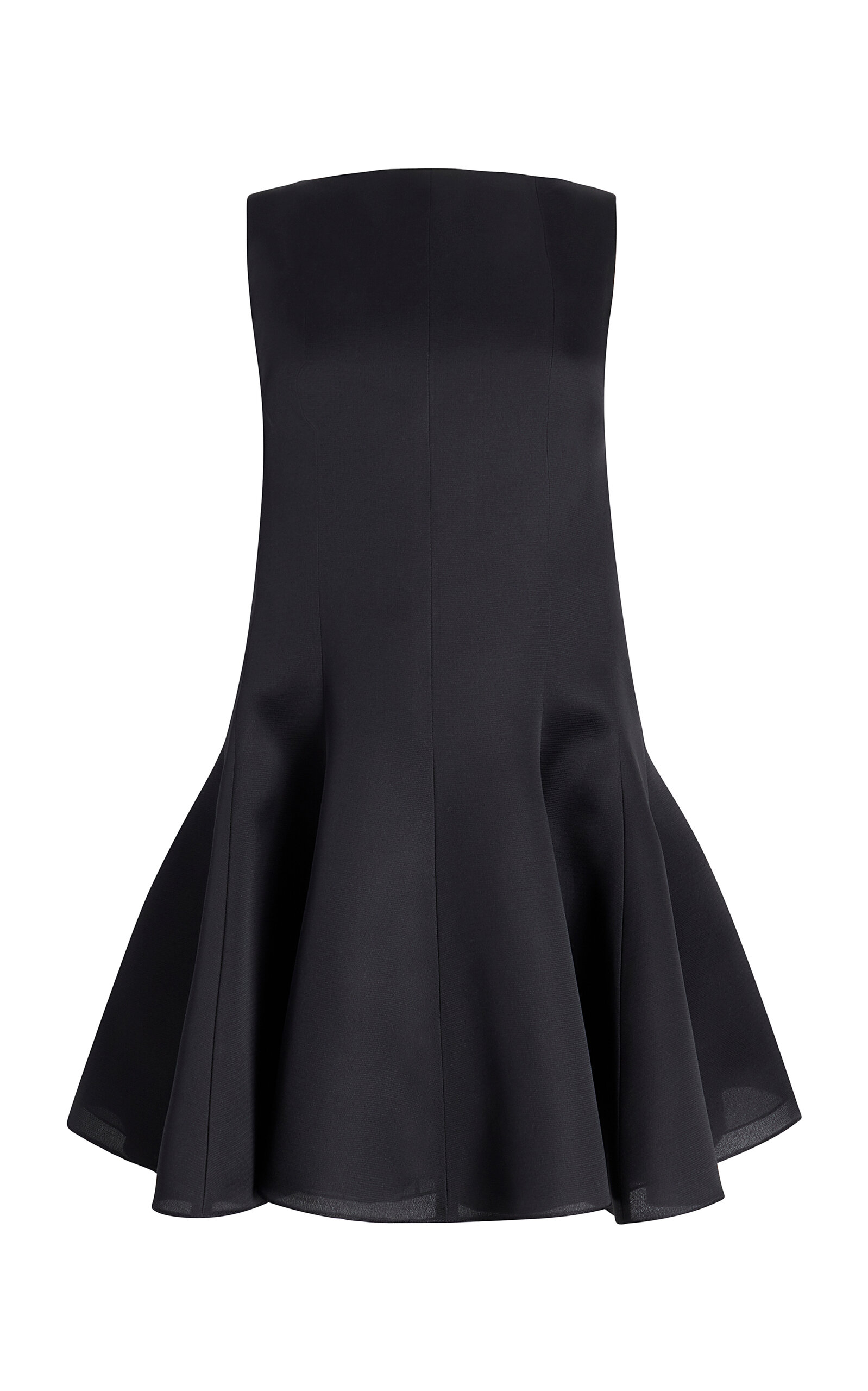 Khaite Mags Flared Silk Organza Mini Dress In Black