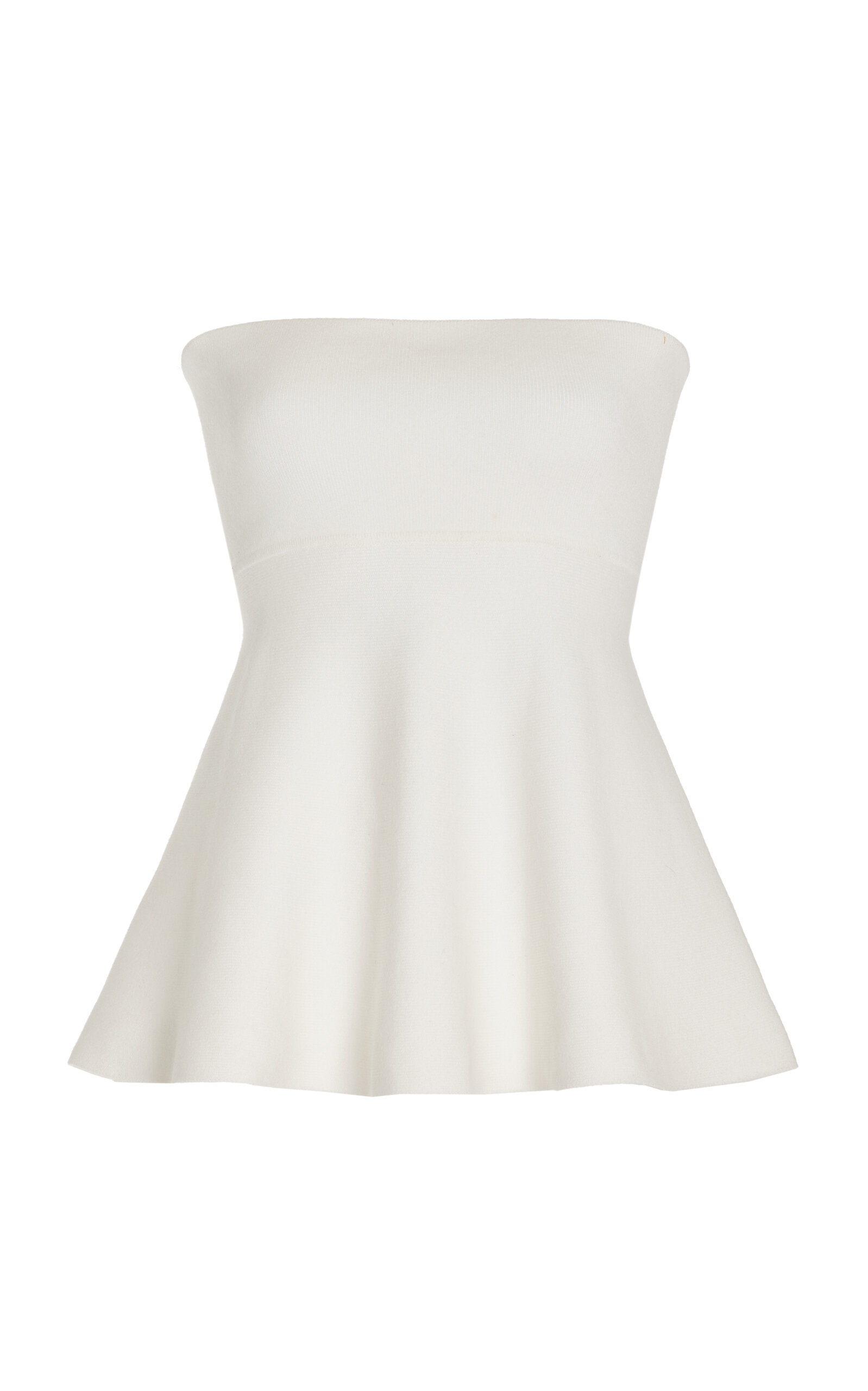 Shop The Frankie Shop Exclusive Agathe Knit Peplum Top In White