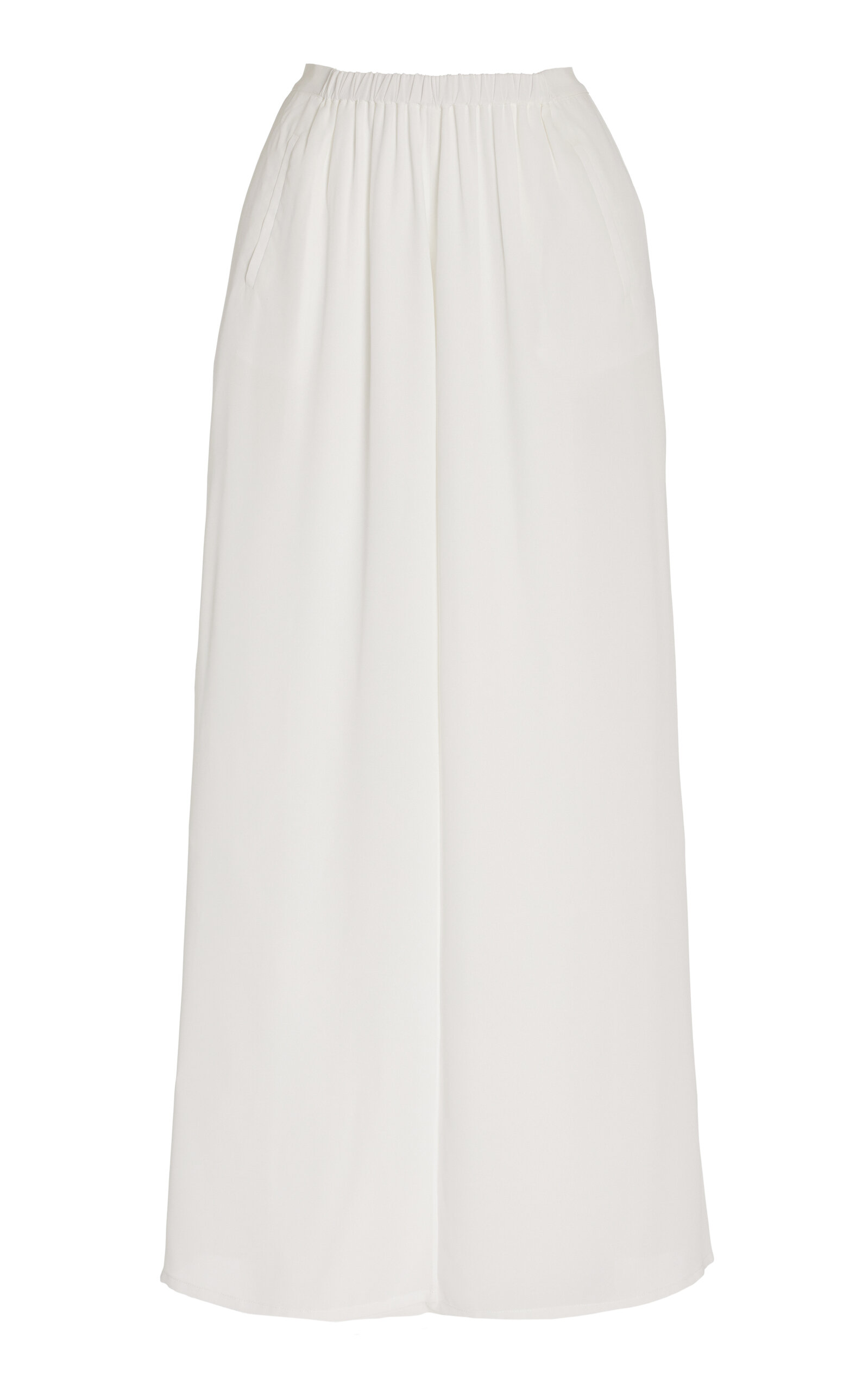 The Frankie Shop Merit Sheer Crepe Wide-leg Pants In White